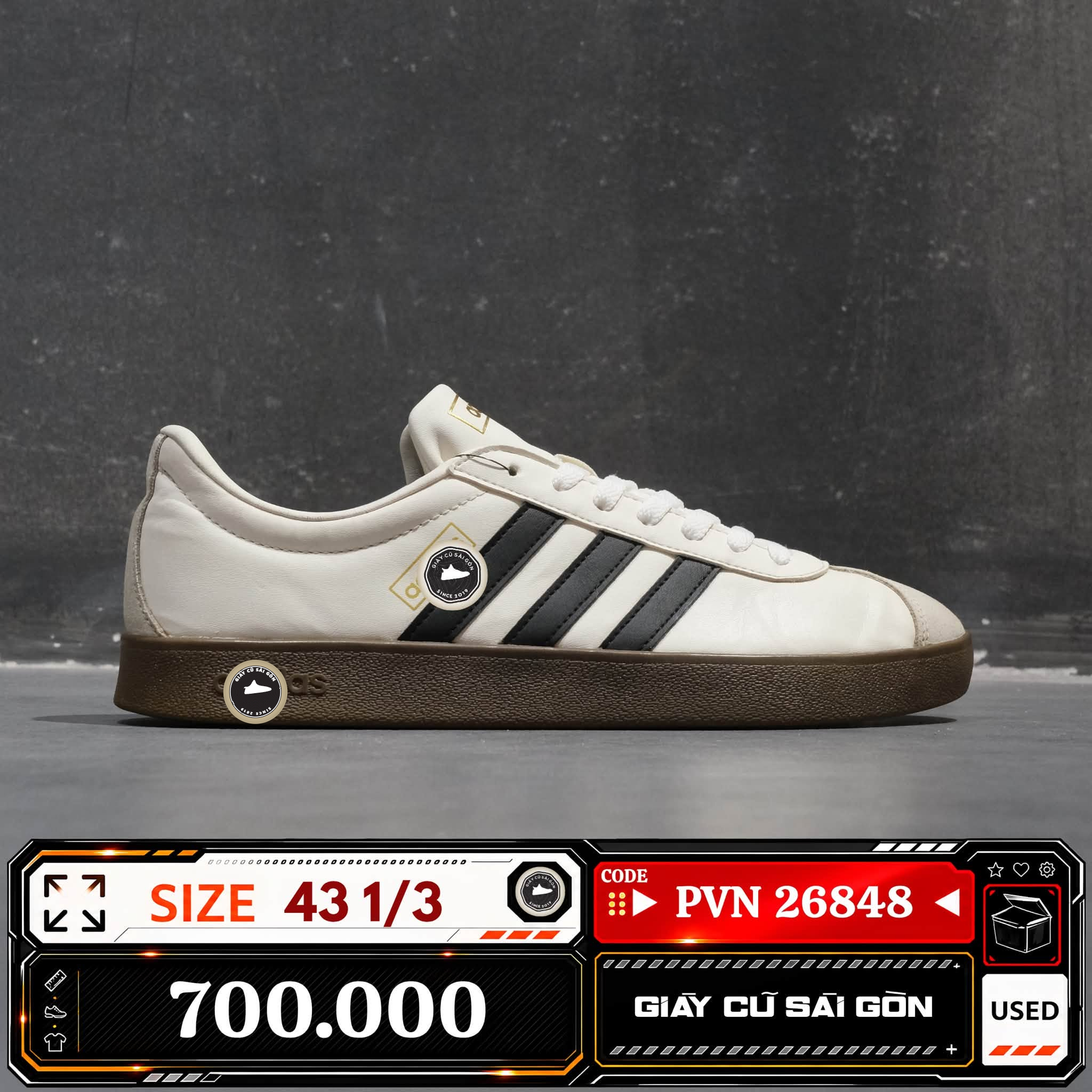 Adidas Vl Court 1/3 Q21001 Cũ Size 43 | Giày Cũ Sài Gòn PVN26848
