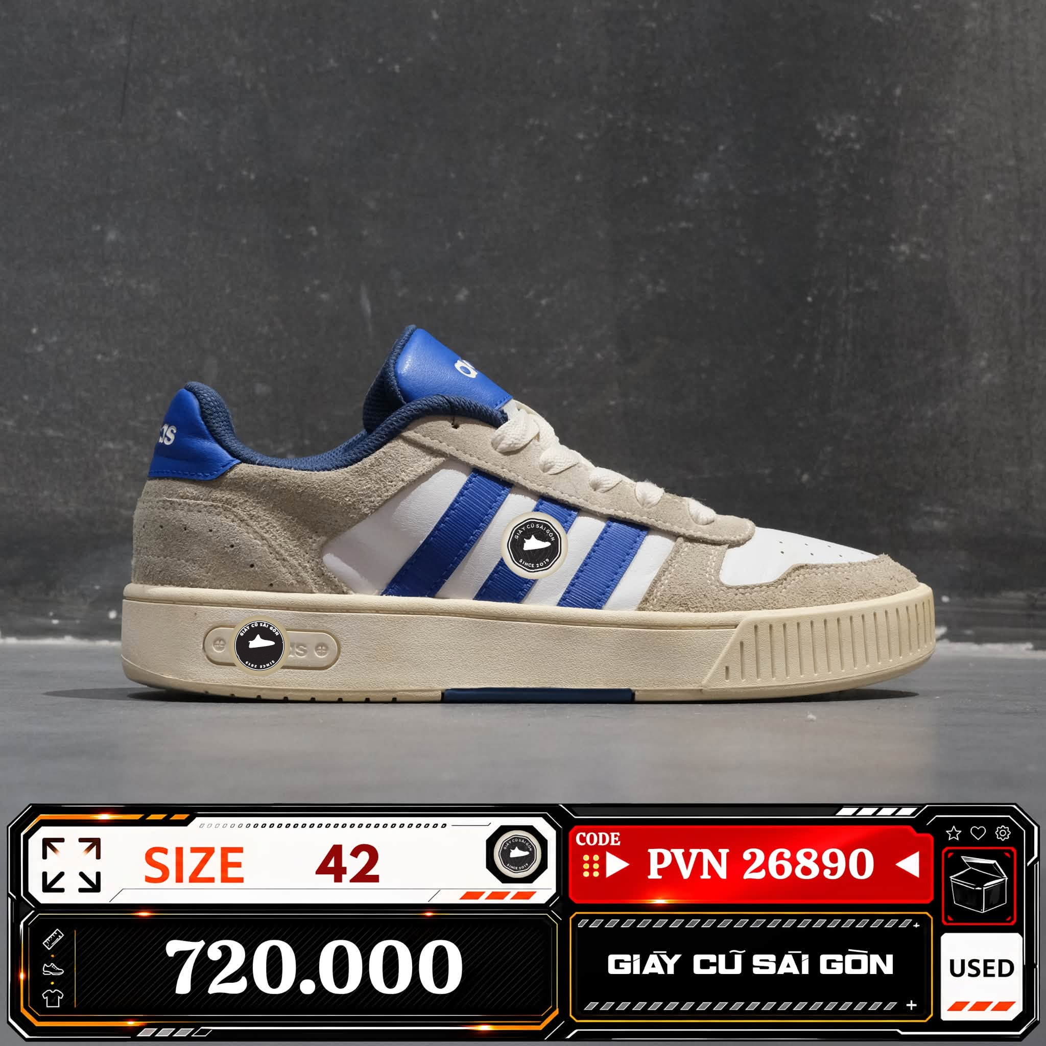 Adidas D Pad Classic Off White Royal Blue Cream White JH8811 Cũ Size 42 | Giày Cũ Sài Gòn PVN26890