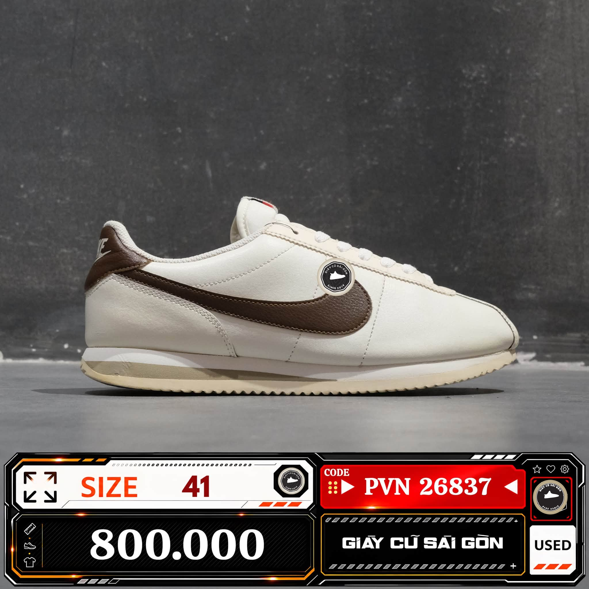 Nike Cortez '23 Sail Cacao Wow DN1791-104 Cũ Size 41 | Giày Cũ Sài Gòn PVN26837