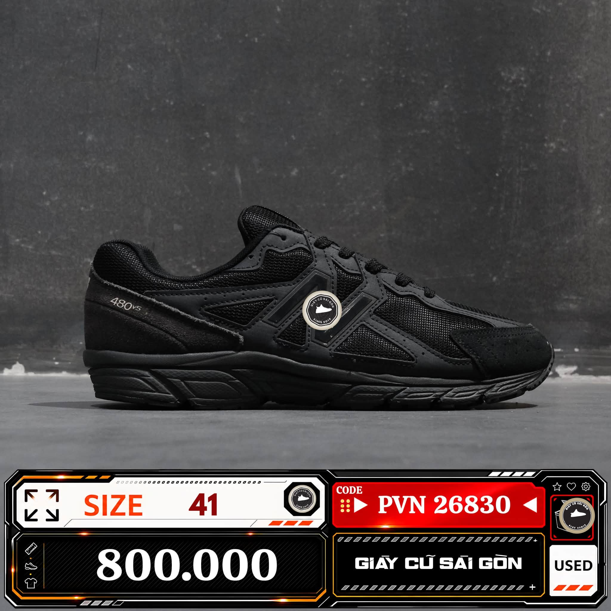 New Balance Black W480SK5 480V5 Cũ Size 41 | Giày Cũ Sài Gòn PVN26830