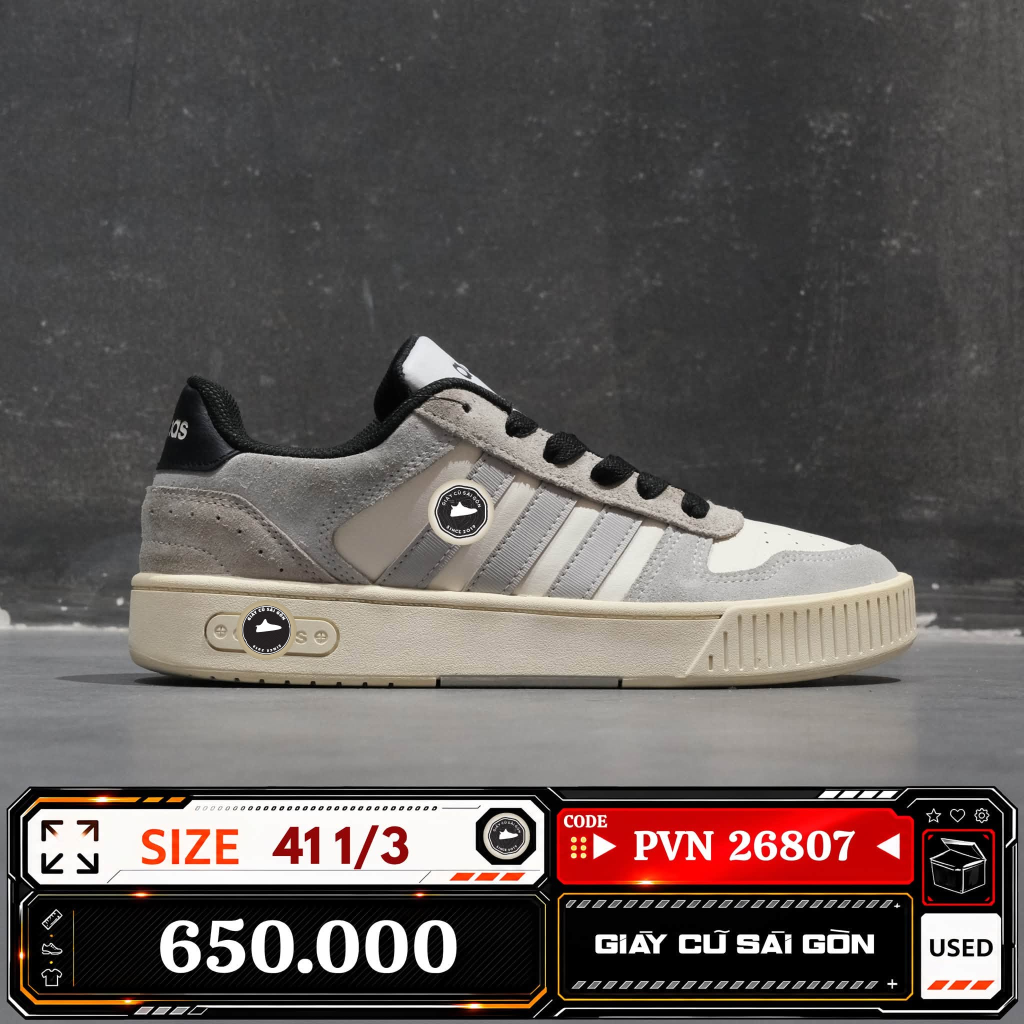 Adidas Court Silk Shoes 1/3 JR8327 Cũ Size 41 | Giày Cũ Sài Gòn PVN26807
