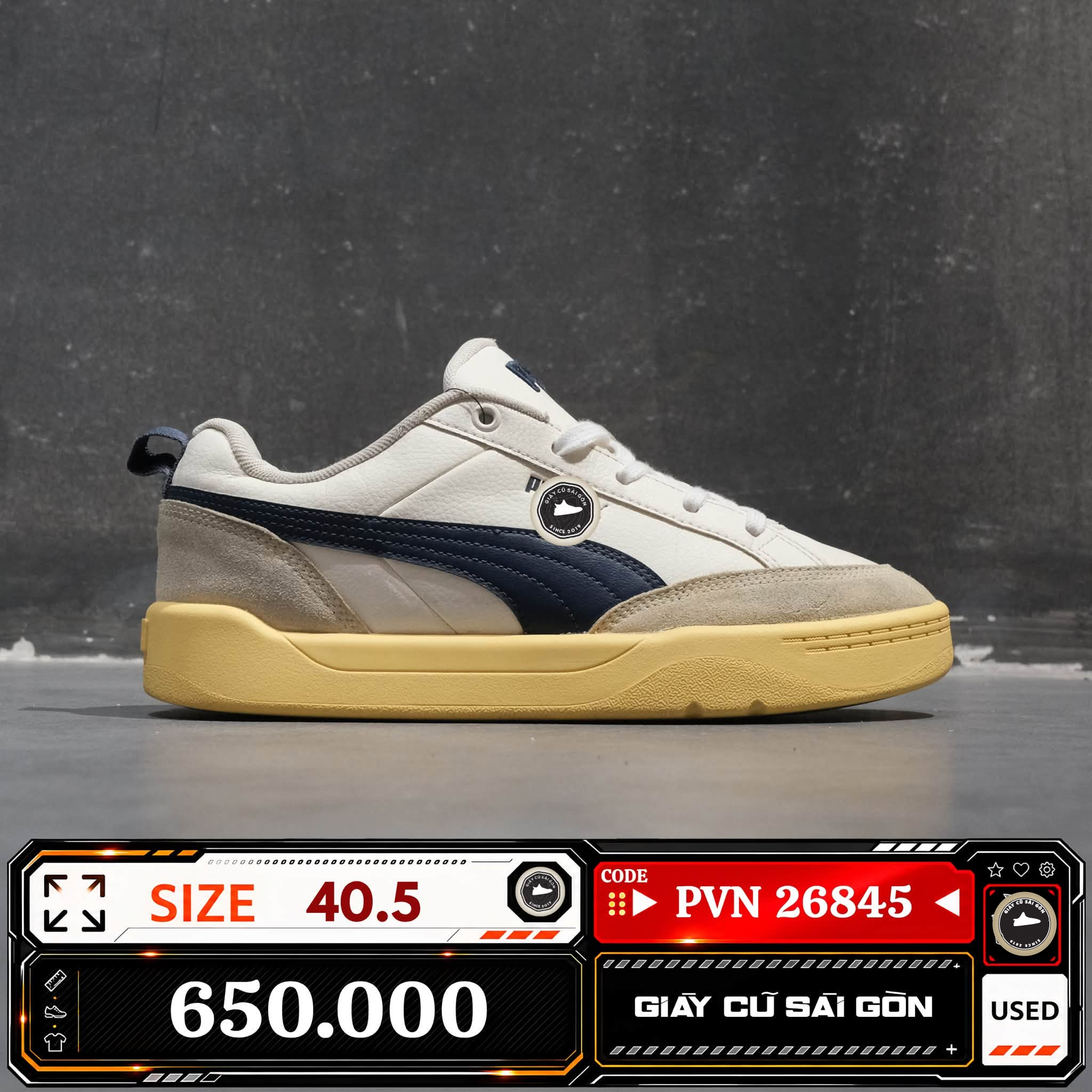 Puma Club Ii Era Frosted Ivory Club Navy 397262-03 Cũ Size 40.5 | Giày Cũ Sài Gòn PVN26845