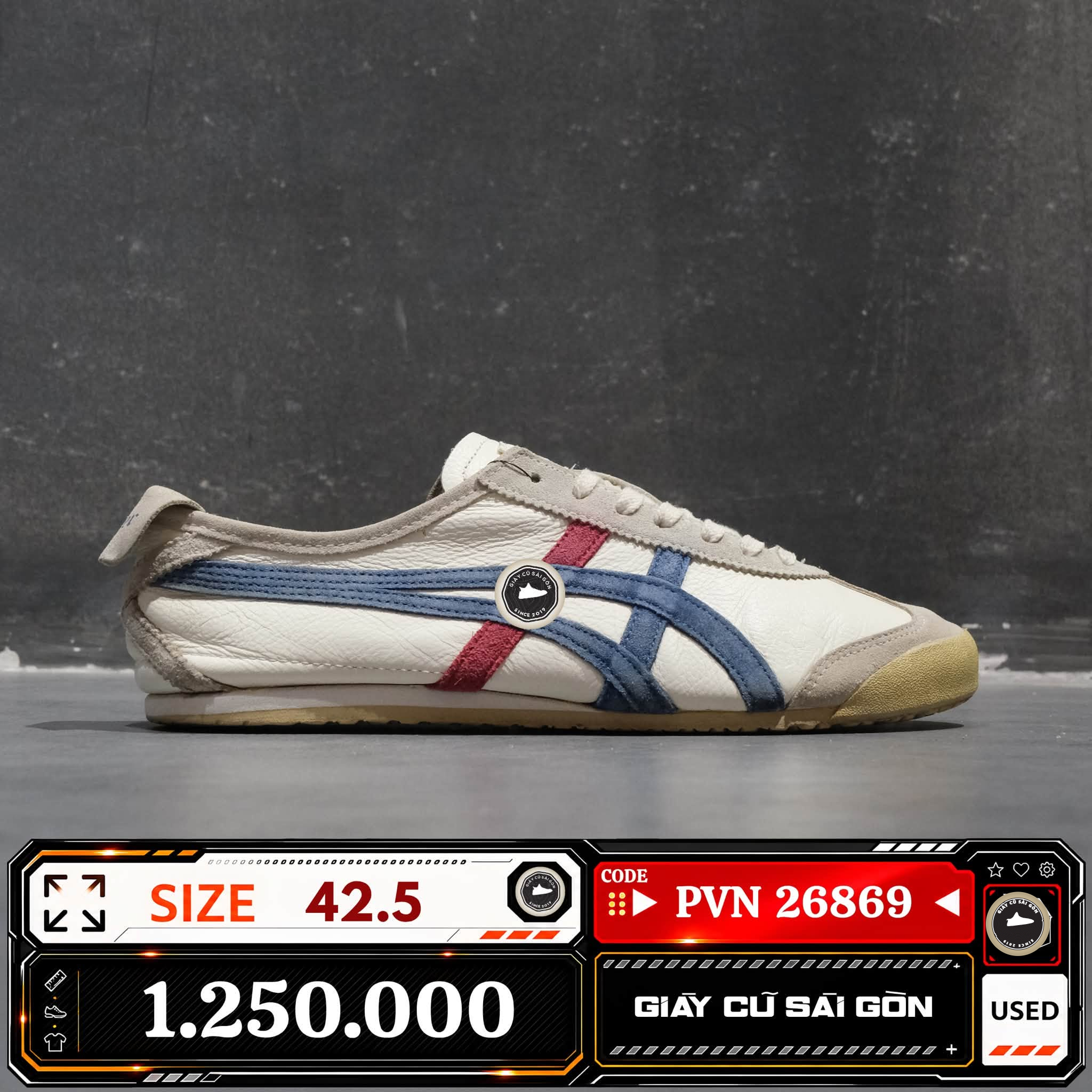 Onitsuka Tiger Mexico 66 Birch Indian Ink Latte TH2J4L MEXICO-66 Cũ Size 42.5 | Giày Cũ Sài Gòn PVN26869