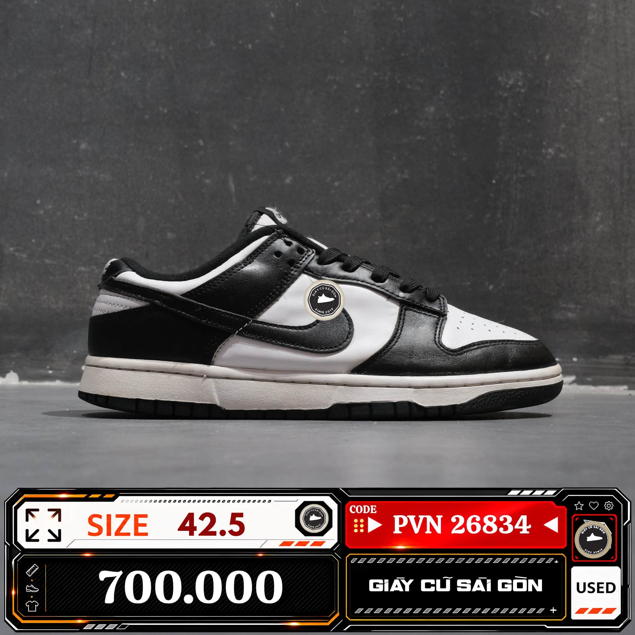 Nike Dunk Low Retro White Black Panda DD1391-100 Cũ Size 42.5 | Giày Cũ Sài Gòn PVN26834