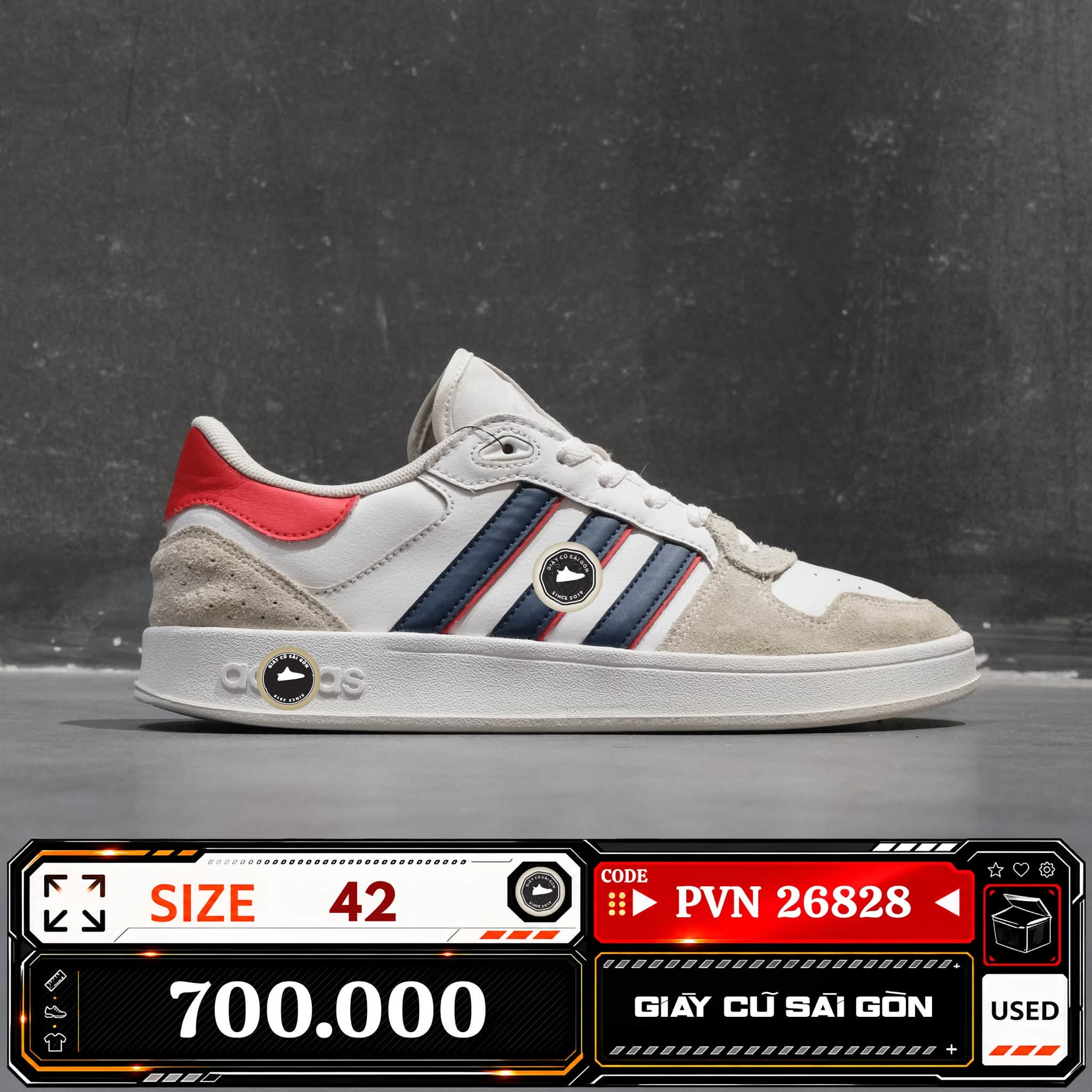 Adidas Breaknet Cloud White Crew Navy Scarlet FY9649 Cũ Size 42 | Giày Cũ Sài Gòn PVN26828