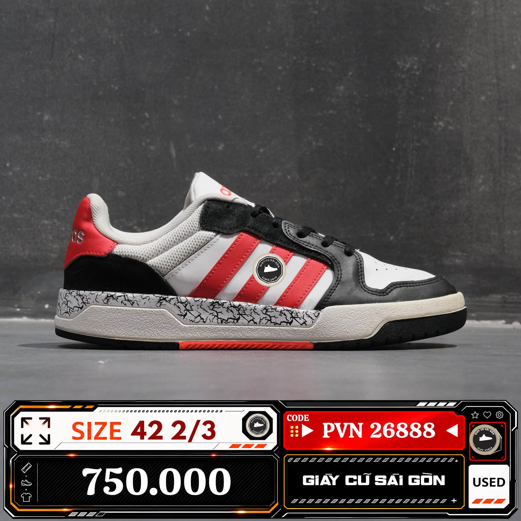 Adidas Hoops 3.0 Low Classic Vintage 2/3 IF4001 Cũ Size 42 | Giày Cũ Sài Gòn PVN26888