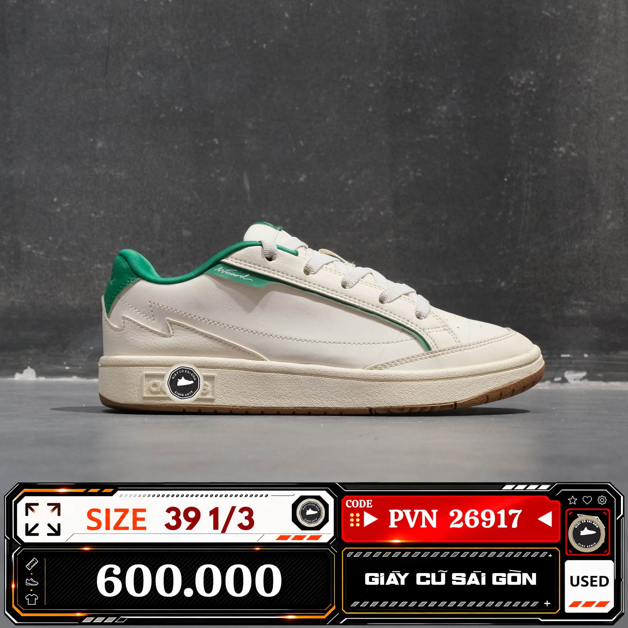 Adidas Court Silk Cloud White Green Gum 1/3 ID4951 Cũ Size 39 | Giày Cũ Sài Gòn PVN26917