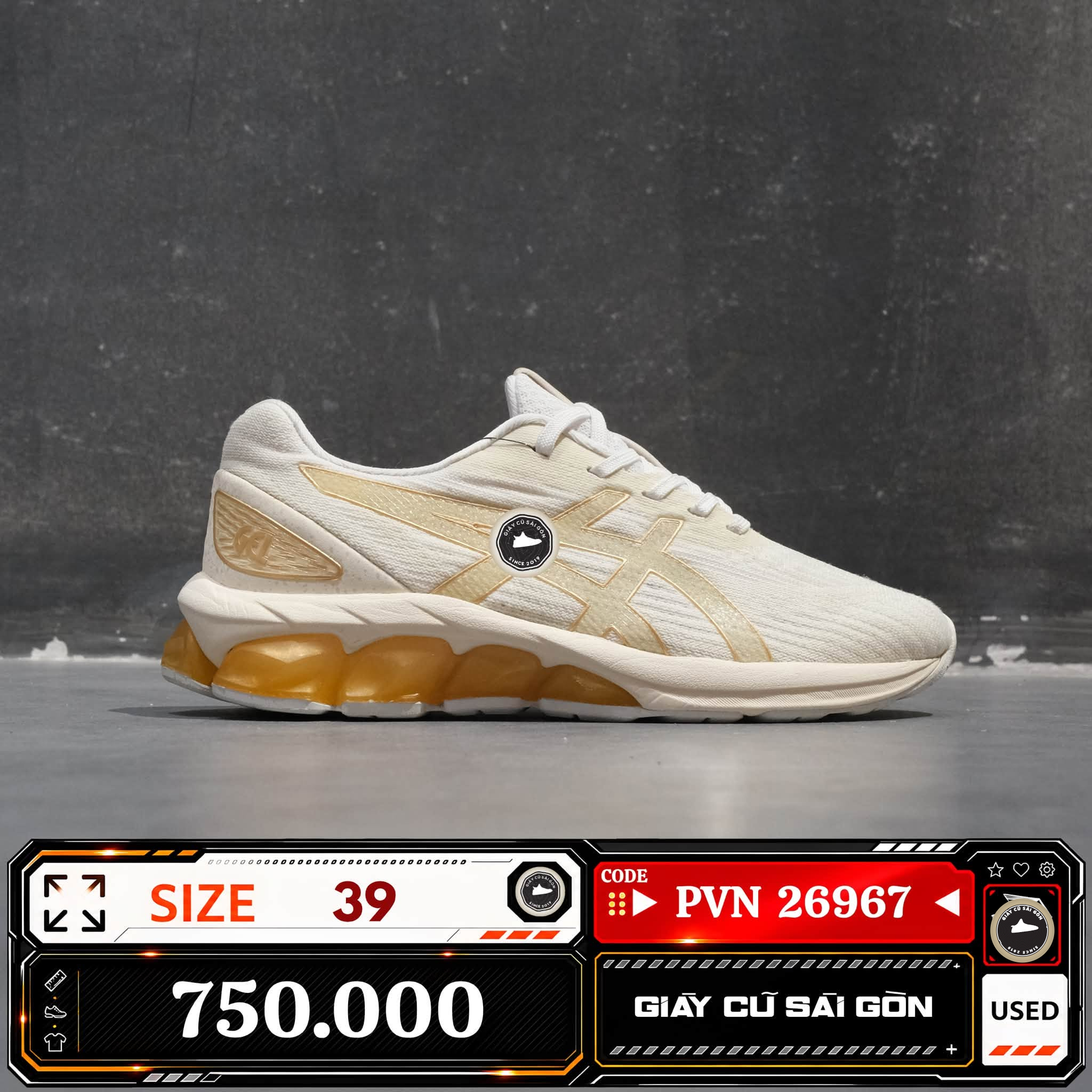 Asics Gel Quantum 180 6 Cream Pure Gold 1202A341 1202A3-41 Cũ Size 39 | Giày Cũ Sài Gòn PVN26967