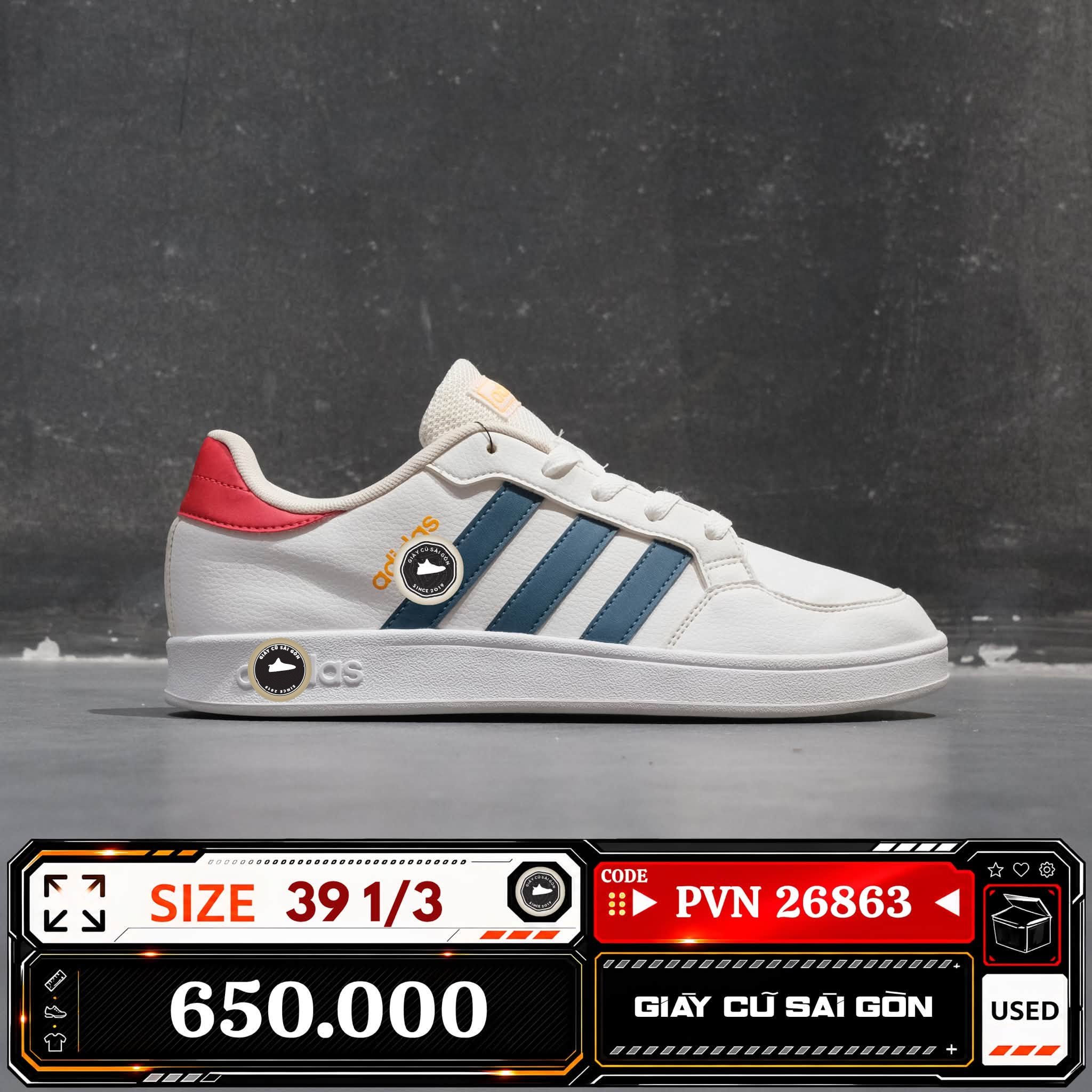 Adidas Breaknet Shoes 1/3 GZ7640 Cũ Size 39 | Giày Cũ Sài Gòn PVN26863