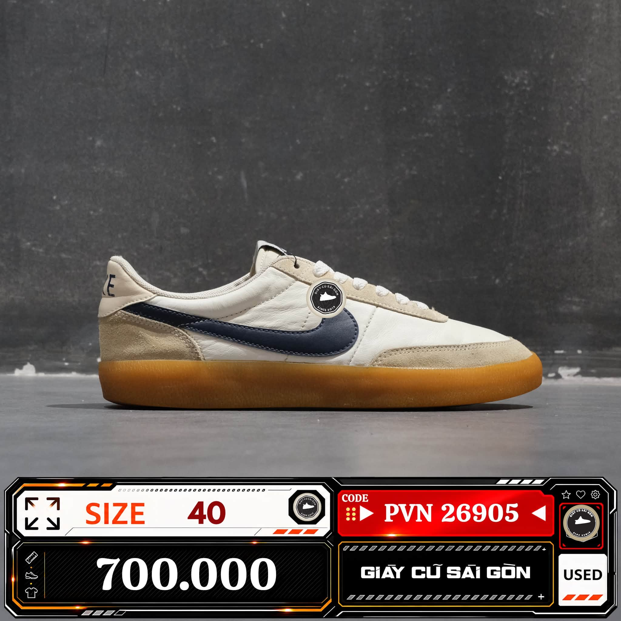 Nike Killshot 2 Leather Sail Midnight Navy Gum 432997-107 Cũ Size 40 | Giày Cũ Sài Gòn PVN26905
