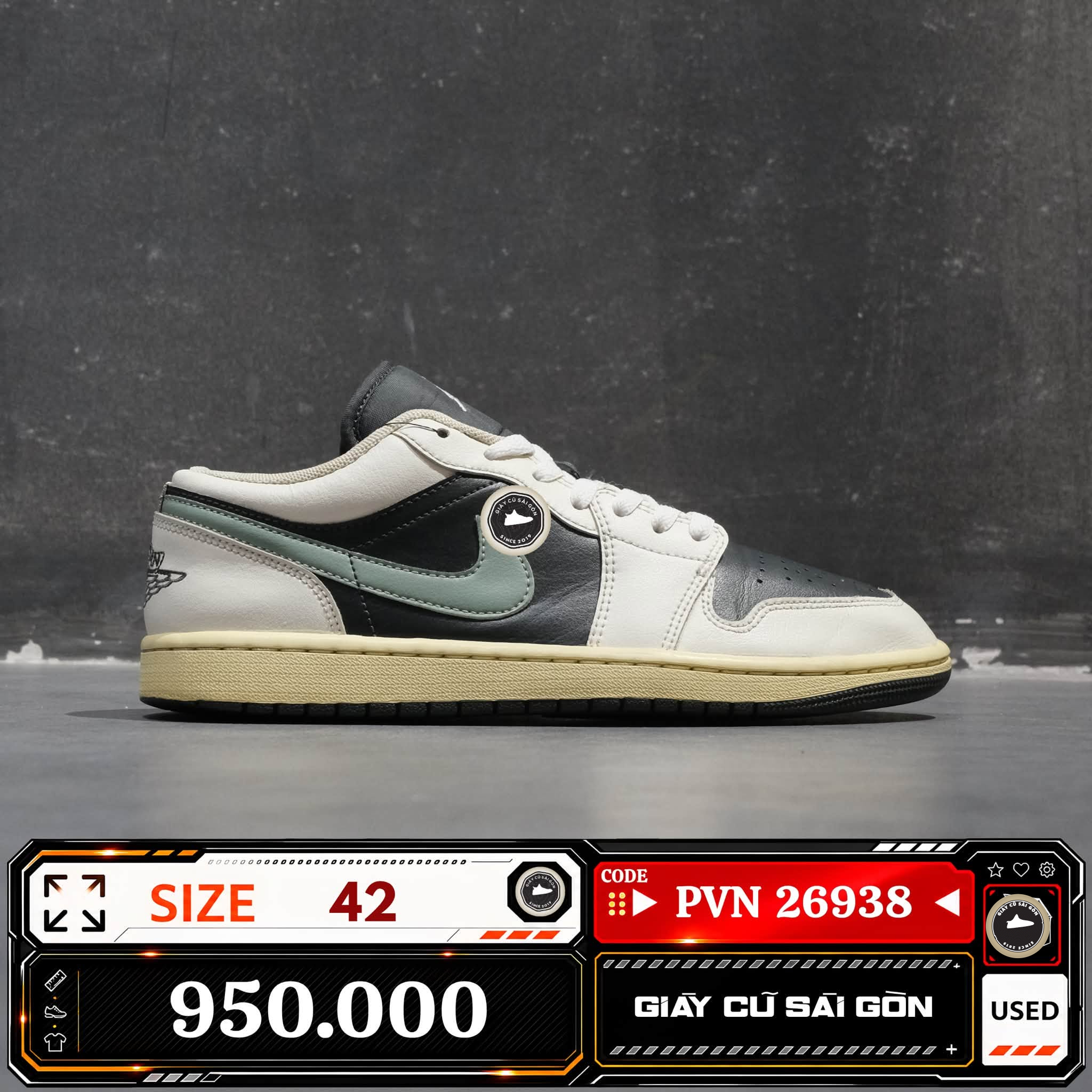Air Jordan 1 Low 'vintage Panda' DC0774-001 Cũ Size 42 | Giày Cũ Sài Gòn PVN26938