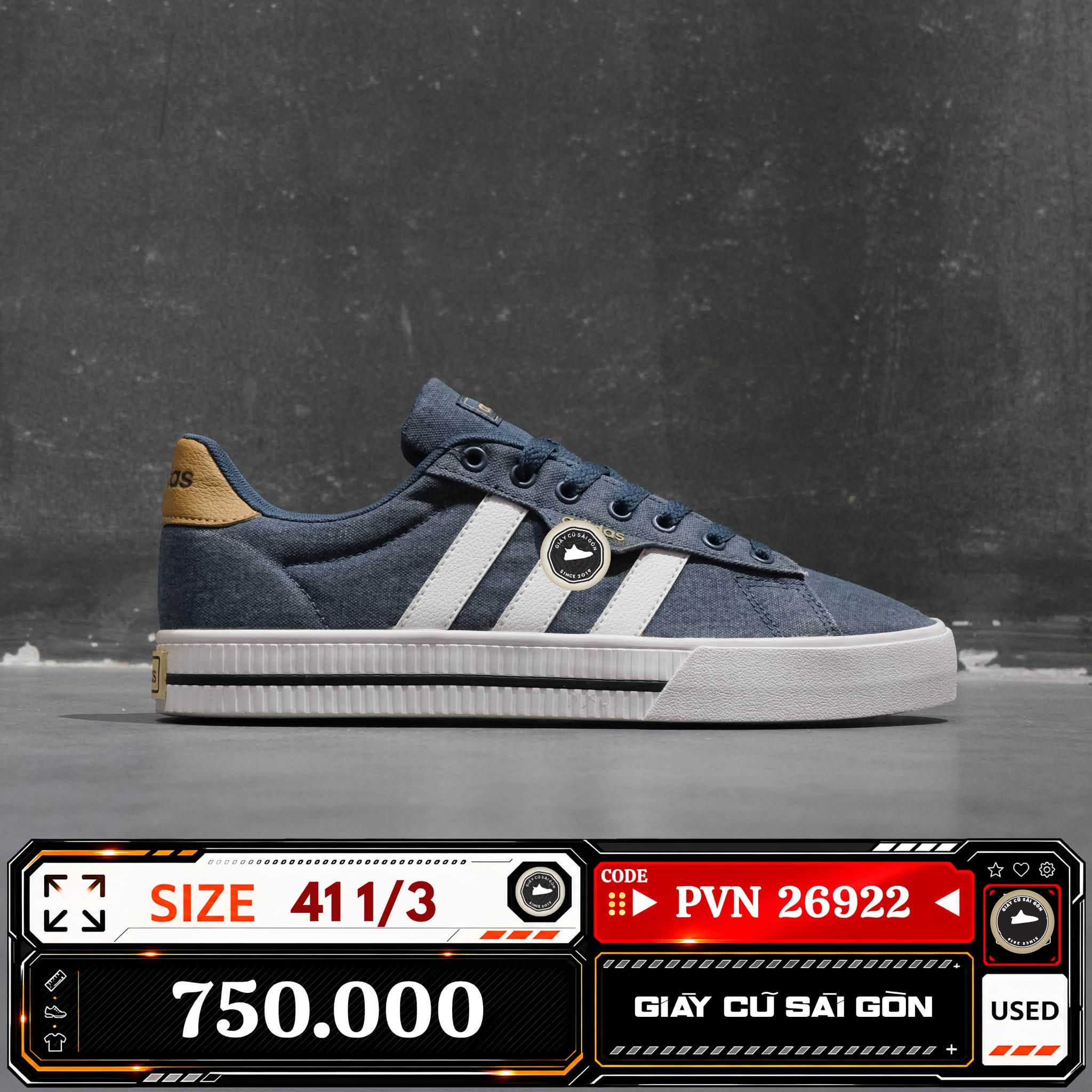 Adidas Daily 3.0 Legend Ink Cloud White Mesa 1/3 GY8115 Cũ Size 41 | Giày Cũ Sài Gòn PVN26922