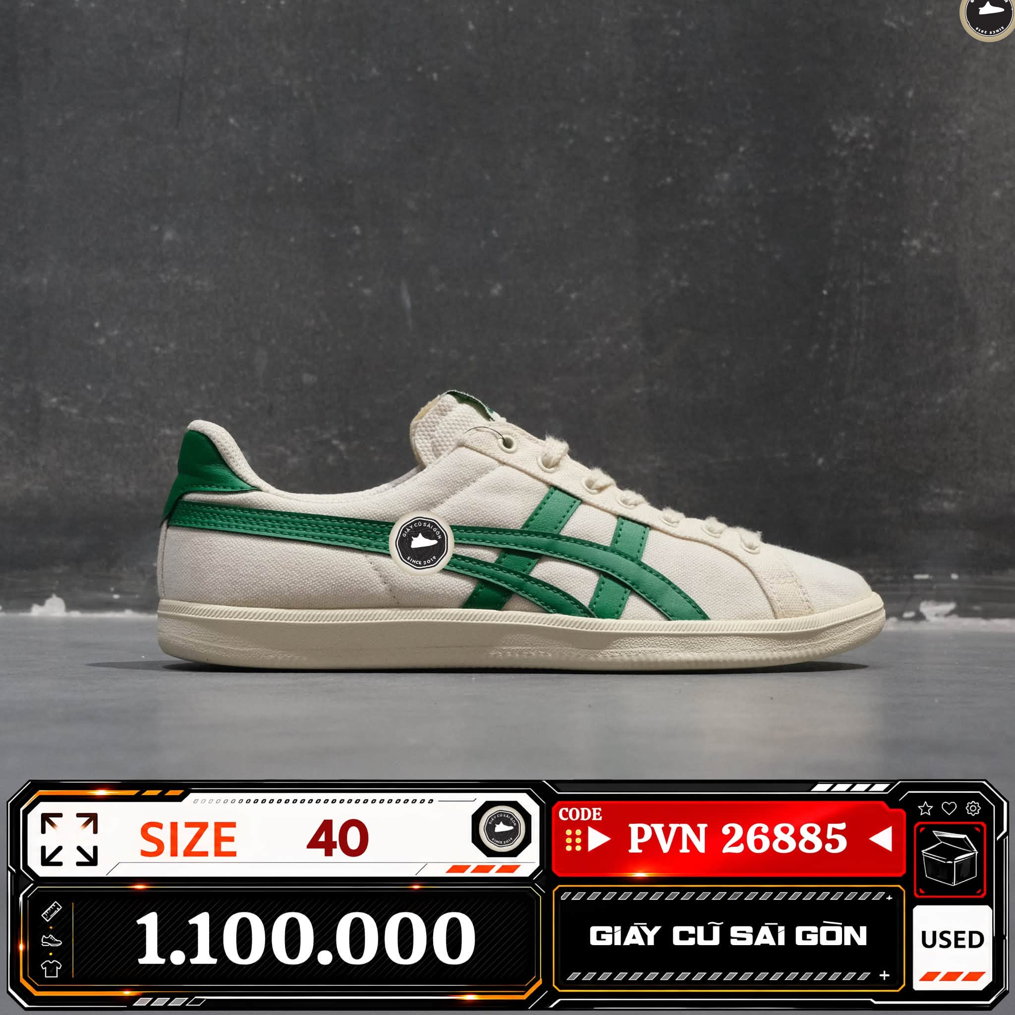 Onitsuka Tiger Gsm Cream Green 1183B479 1183B4-79 Cũ Size 40 | Giày Cũ Sài Gòn PVN26885