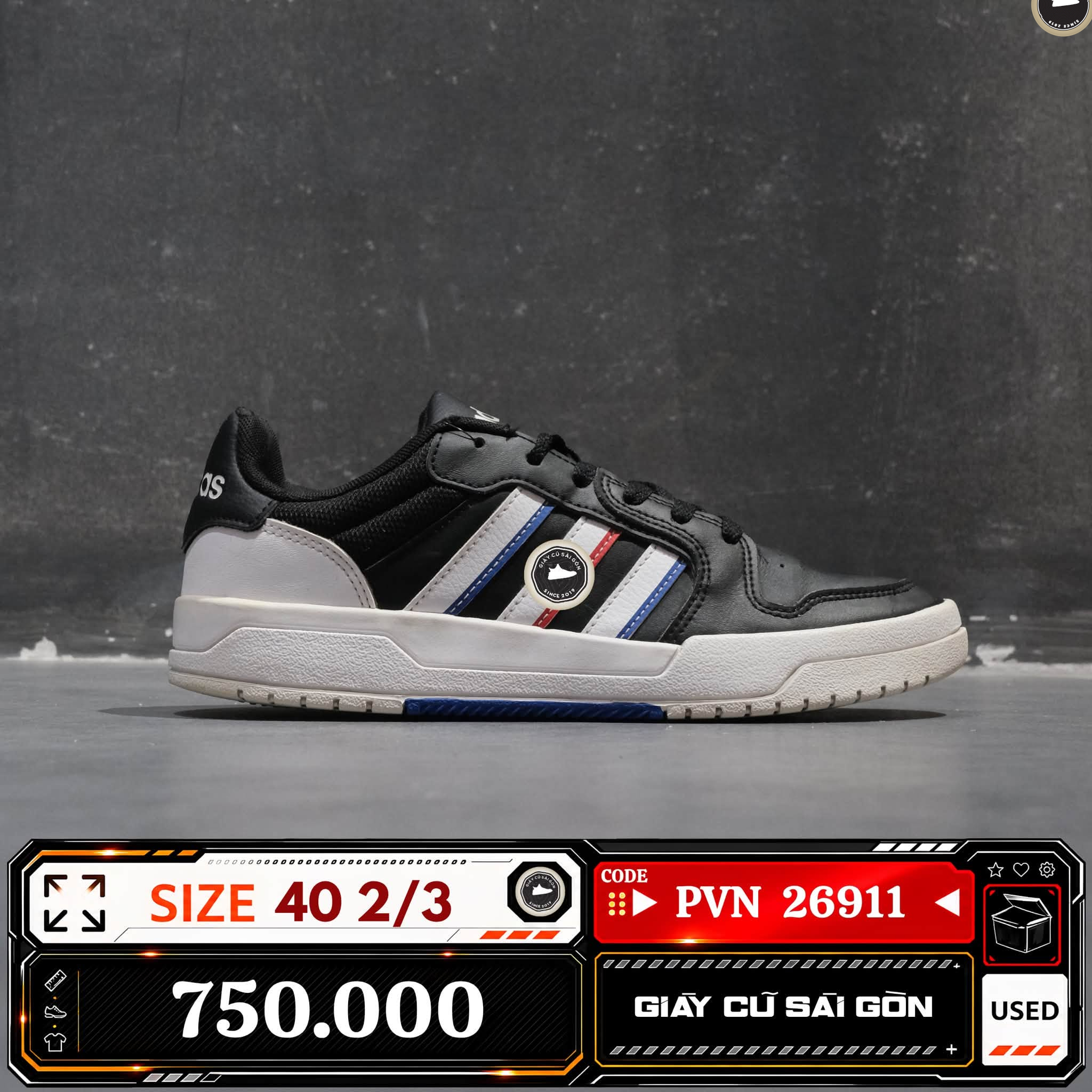 Adidas Hoops 3.0 Low Classic Vintage Shoes FY6076 Cũ Size 40 2/3 | Giày Cũ Sài Gòn PVN26911