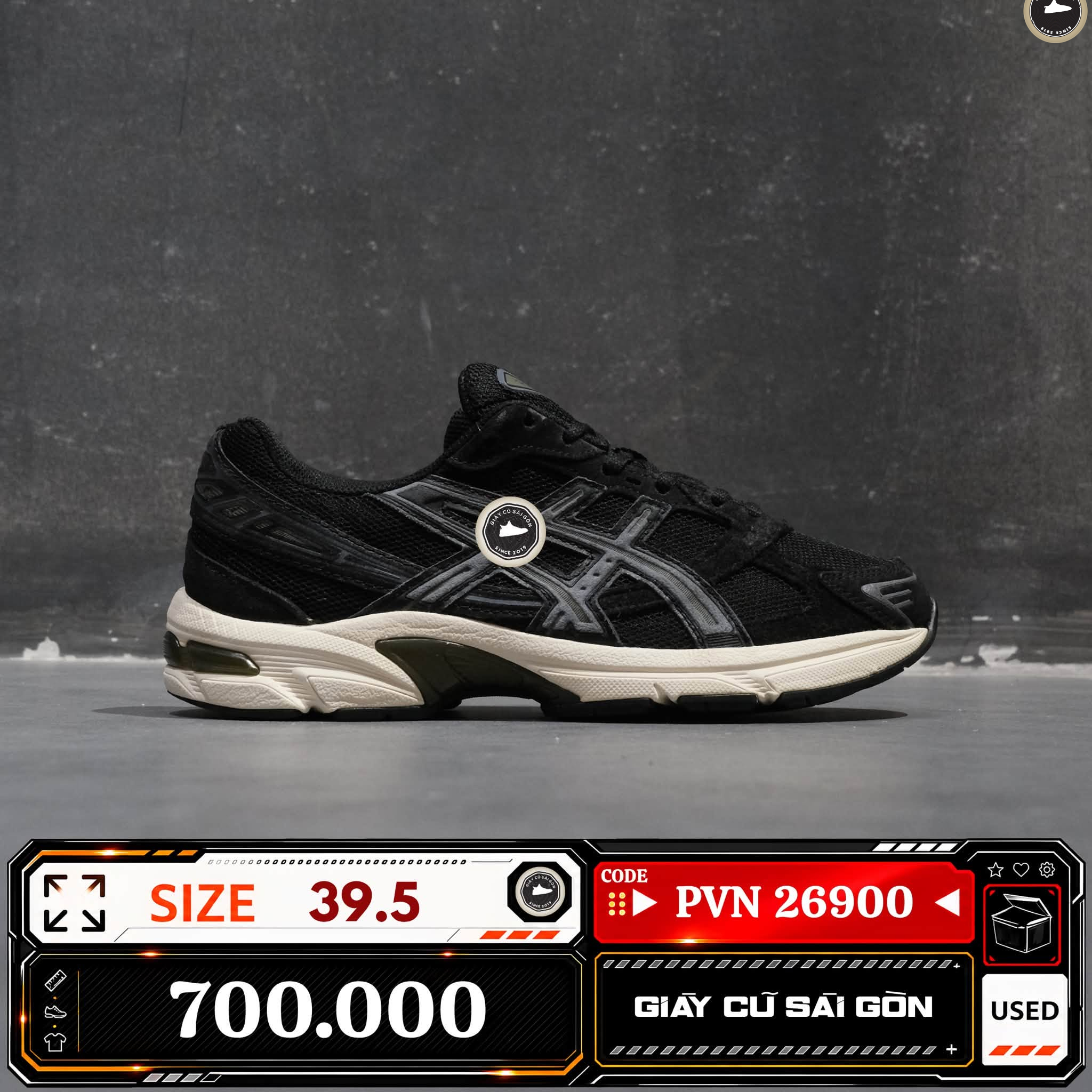 Asics Gel 1130 Black Pure Silver 1201A255 1201A2-55 Cũ Size 39.5 | Giày Cũ Sài Gòn