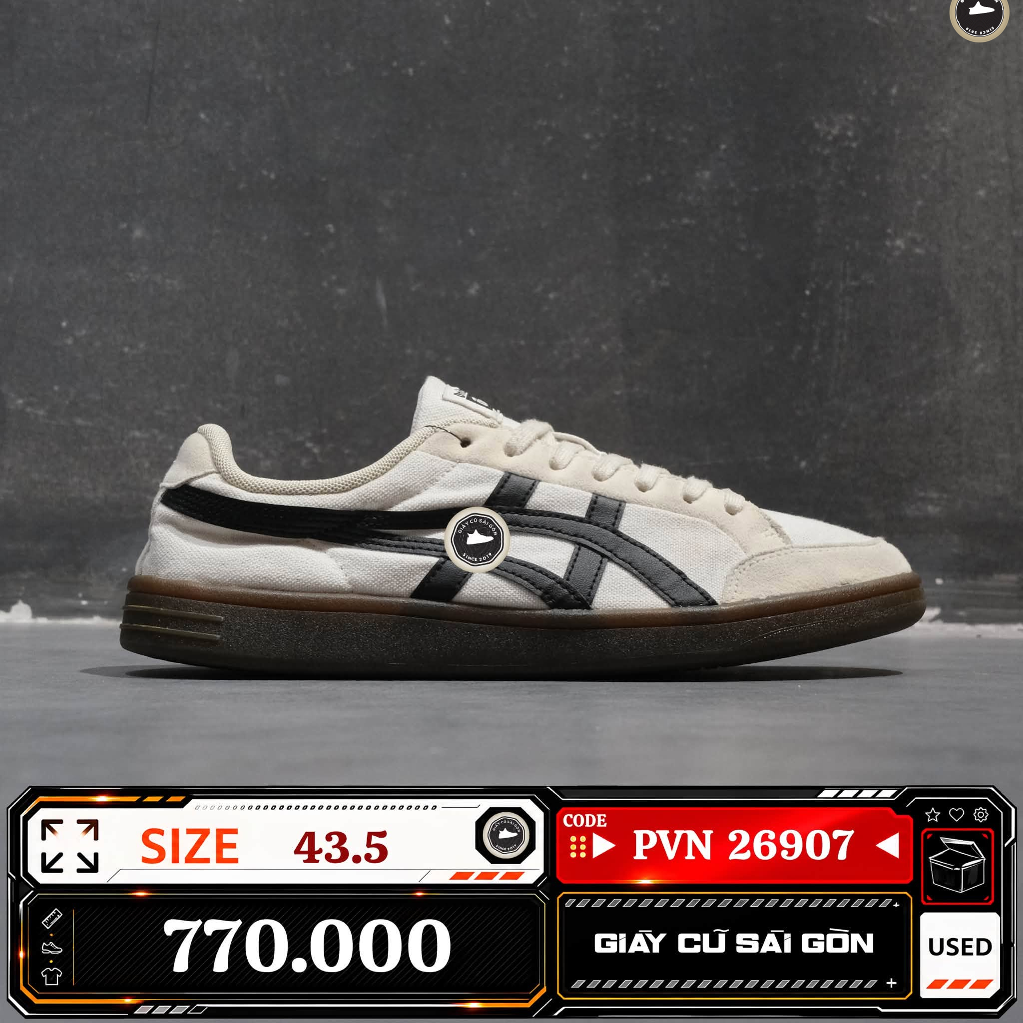 Onitsuka Tiger Advanti 'cream White Black' 1183B799 1183B7-99 Cũ Size 43.5 | Giày Cũ Sài Gòn