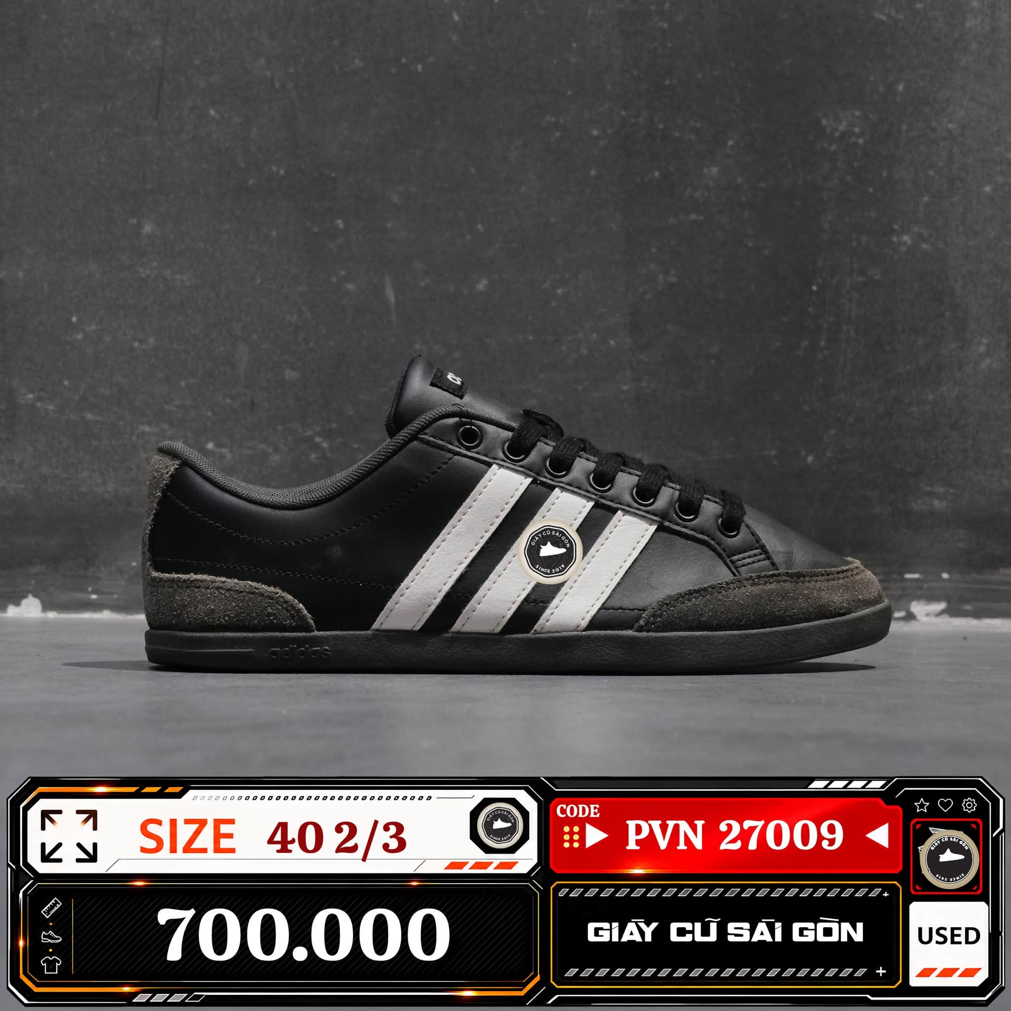 Adidas Bravada Core Black Cloud White FV8553 Cũ Size 40 2/3 | Giày Cũ Sài Gòn