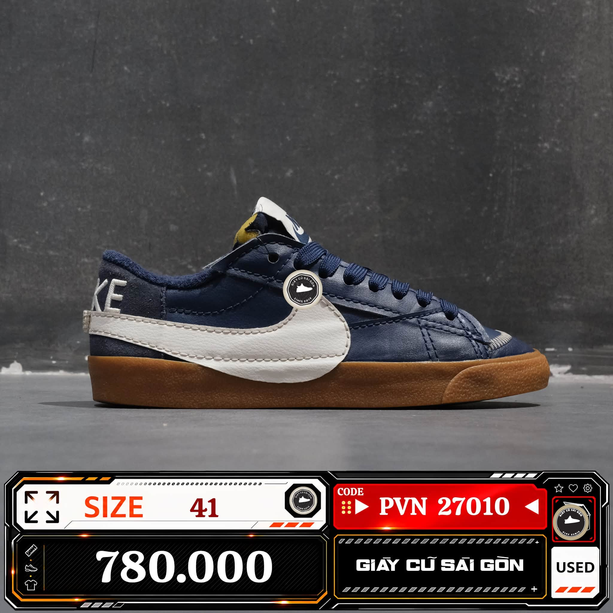 Nike Blazer Low '77 Jumbo Wntr Midnight Navy DR9865-400 Cũ Size 41 | Giày Cũ Sài Gòn