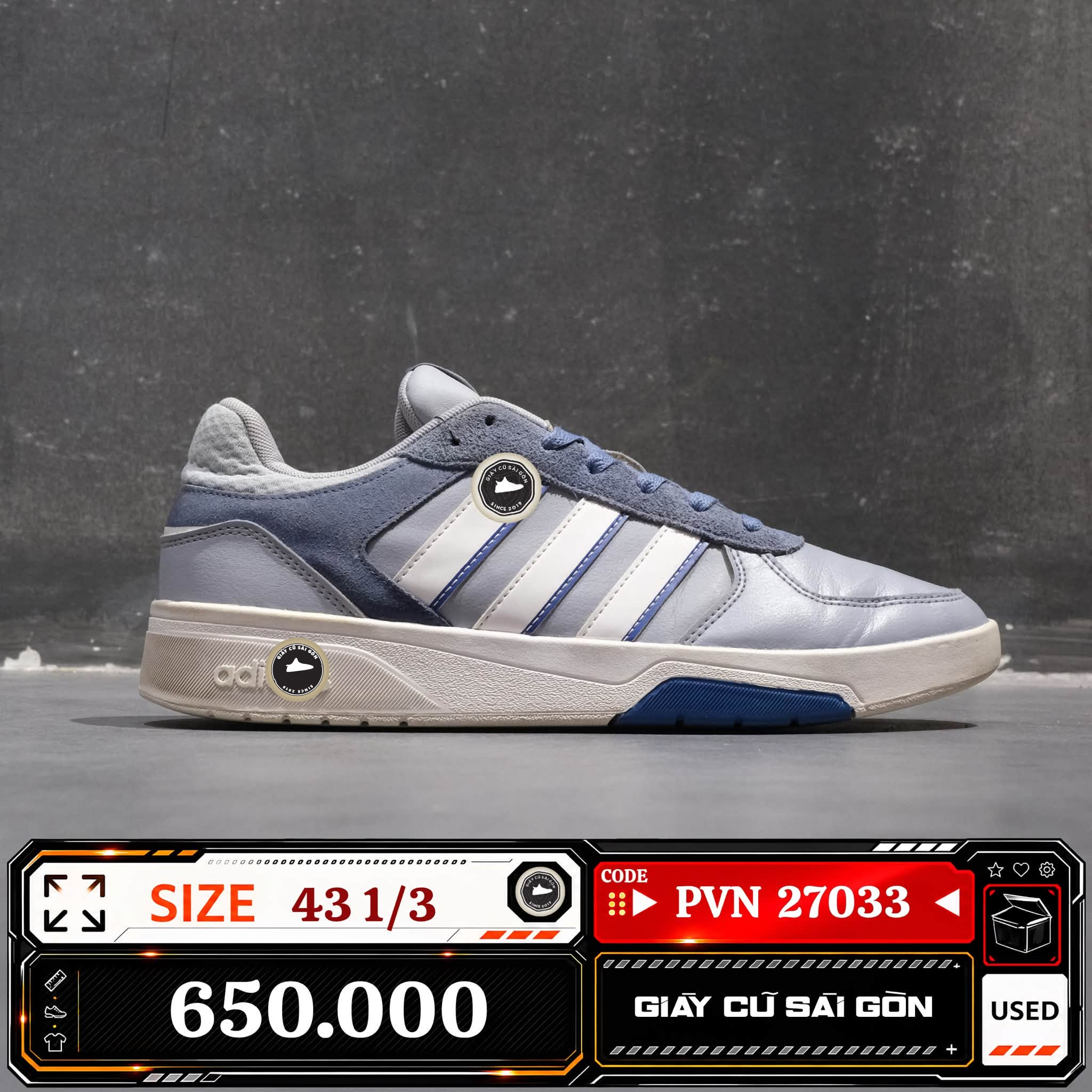 Adidas Court Silk ID9663 Cũ Size 43 1/3 | Giày Cũ Sài Gòn PVN27033