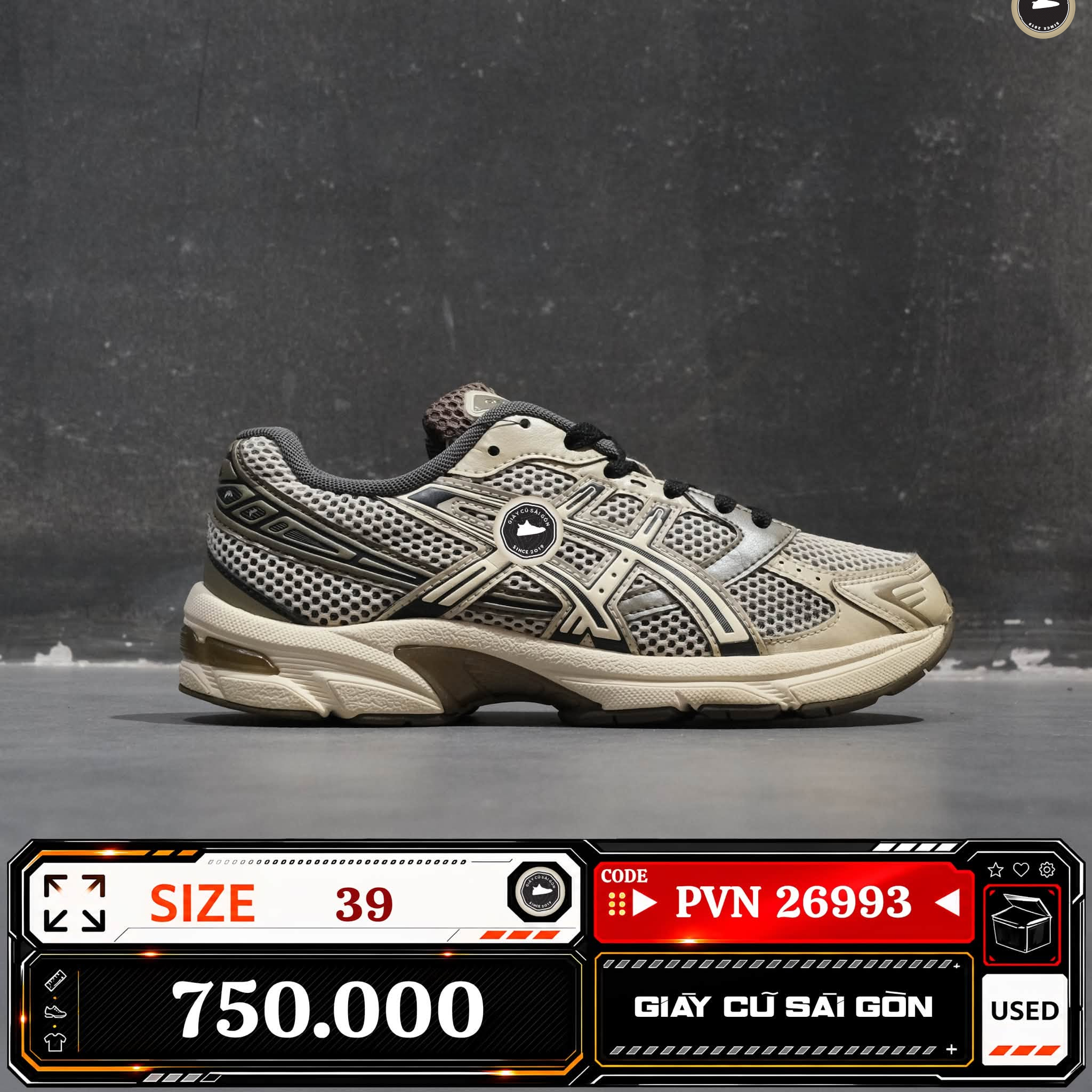 Asics Gel 1130 Cream Ironclad 1201A995 1201A9-95 Cũ Size 39 | Giày Cũ Sài Gòn | PVN26993