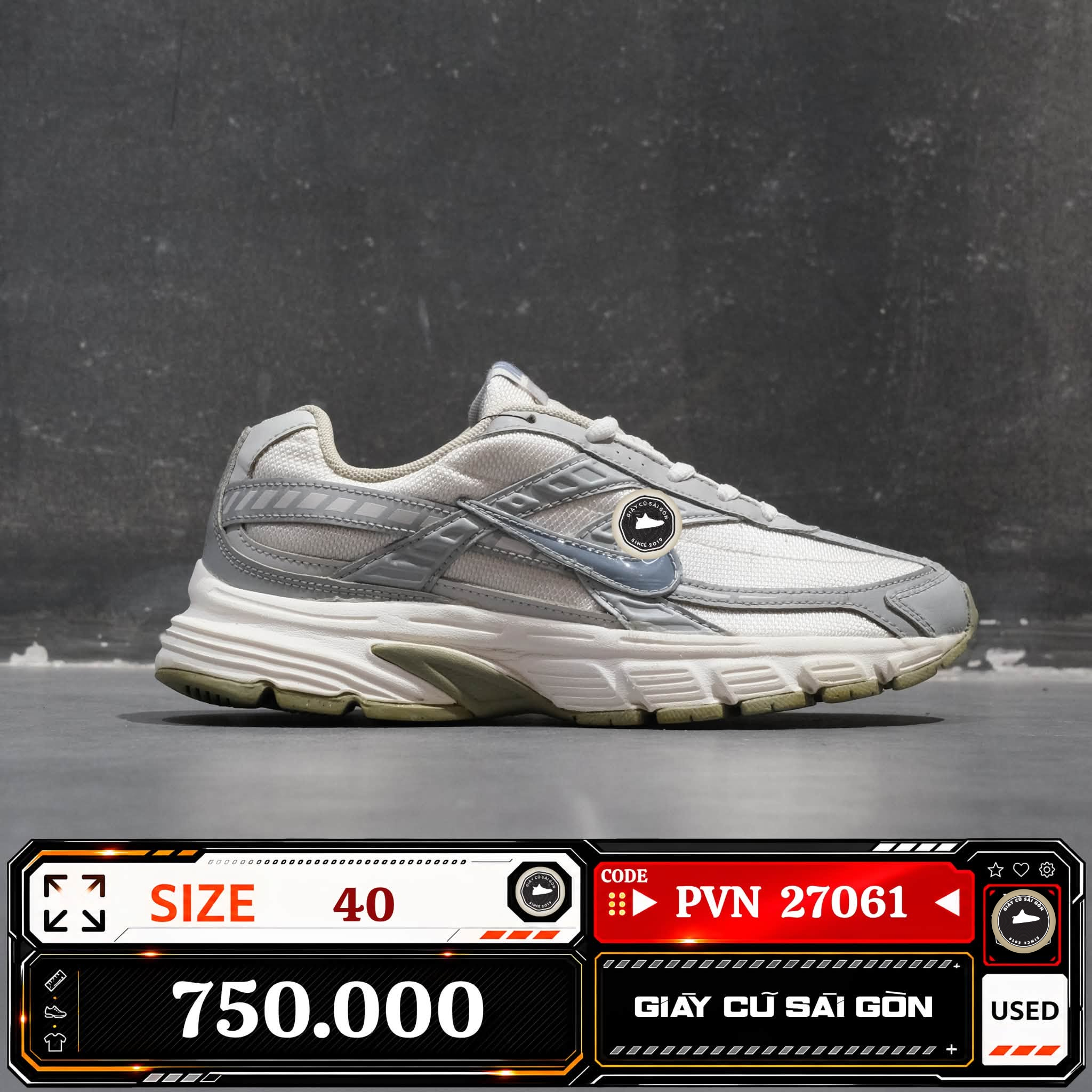Nike Initiator Summit White Ashen Slate Light Smoke Grey HQ1511-121 Cũ Size 40 | Giày Cũ Sài Gòn | PVN27061