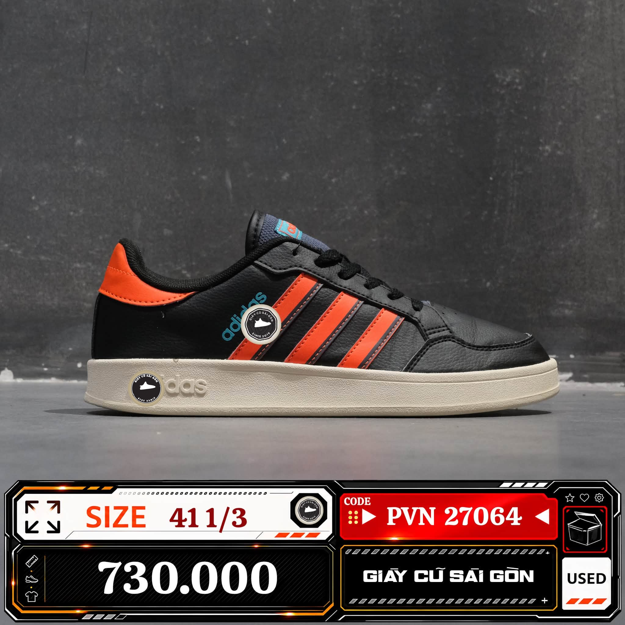 Adidas Breaknet 2.0 Core Black Solar Red IG6535 Cũ Size 41 1/3 | Giày Cũ Sài Gòn | PVN27064