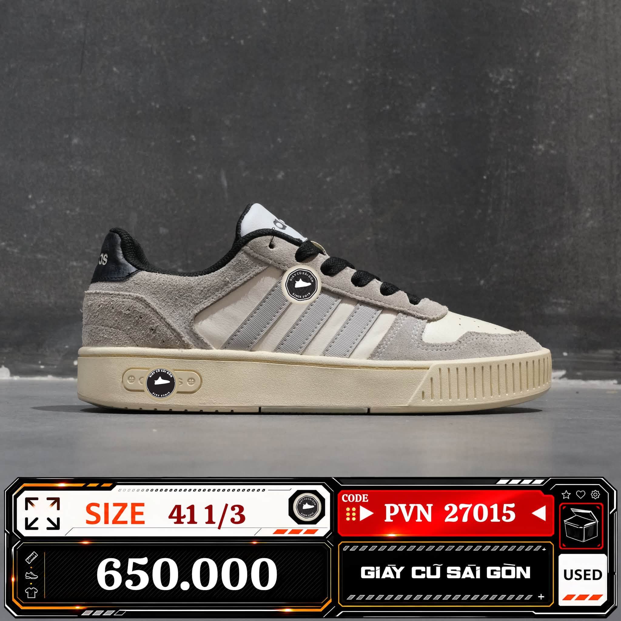 Adidas Court Silk Shoes JR8327 Cũ Size 41 1/3 | Giày Cũ Sài Gòn | PVN27015