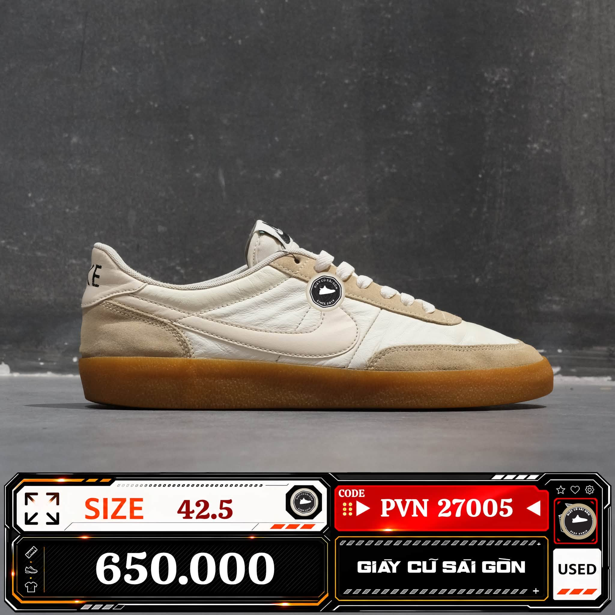 Nike Killshot 2 Leather Sail Gum Yellow Desert Ochre 432997-128 Cũ Size 42.5 | Giày Cũ Sài Gòn