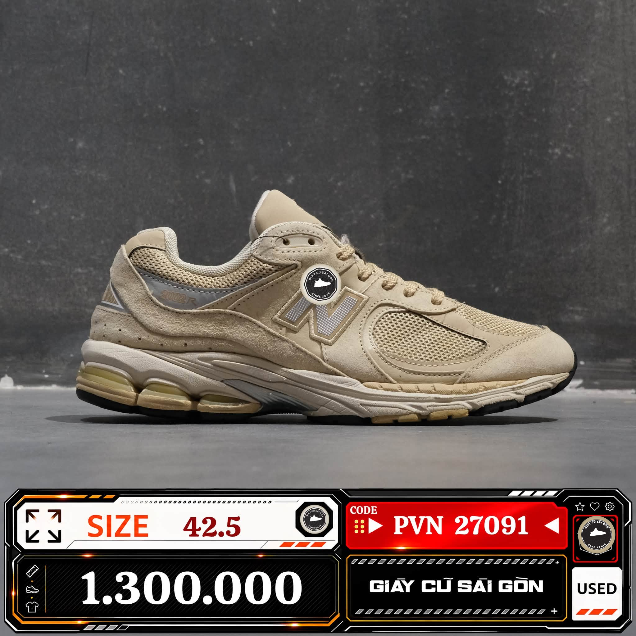 New Balance Beige ML2 2002R Cũ Size 42.5 | Giày Cũ Sài Gòn | PVN27091