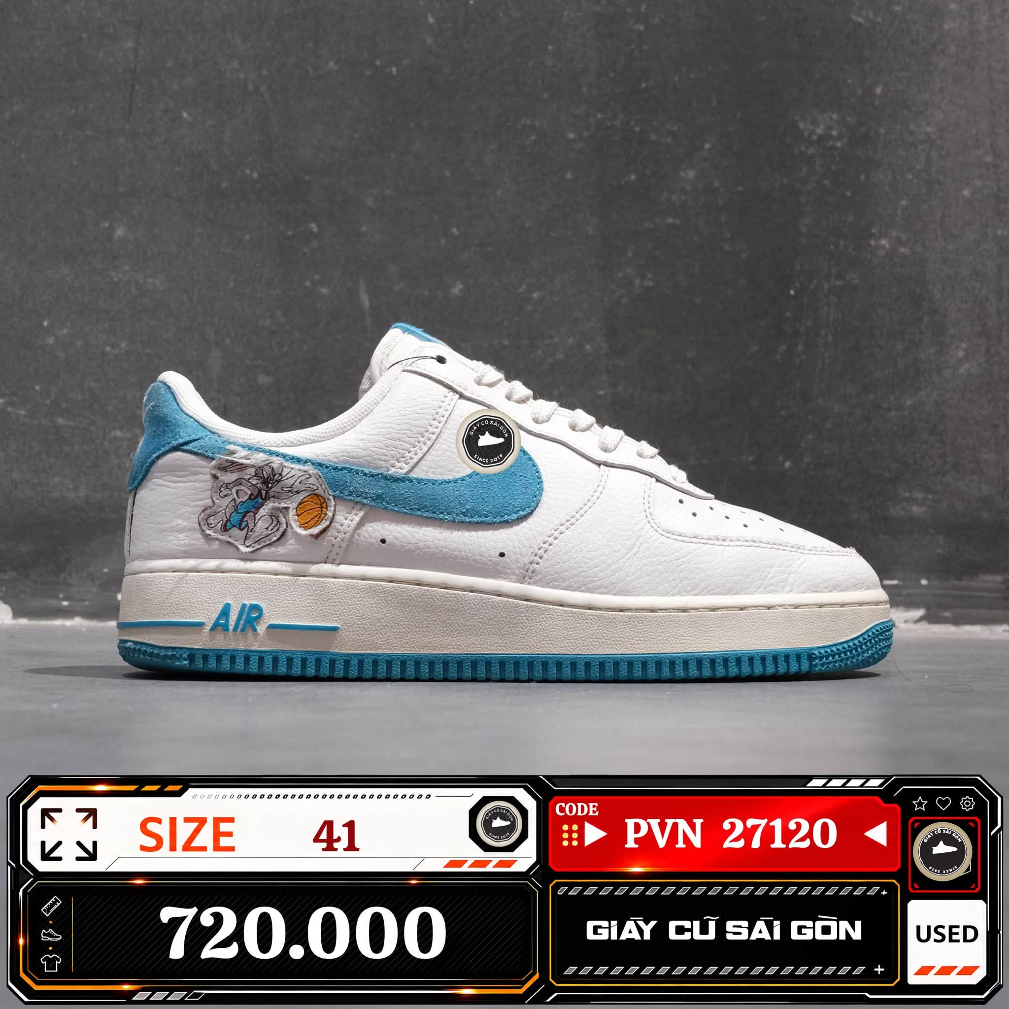 Nike Air Force 1 Low '07 X Space Jam: A New Legacy 'hare' DJ7998-100 Cũ Size 41 | Giày Cũ Sài Gòn PVN27120