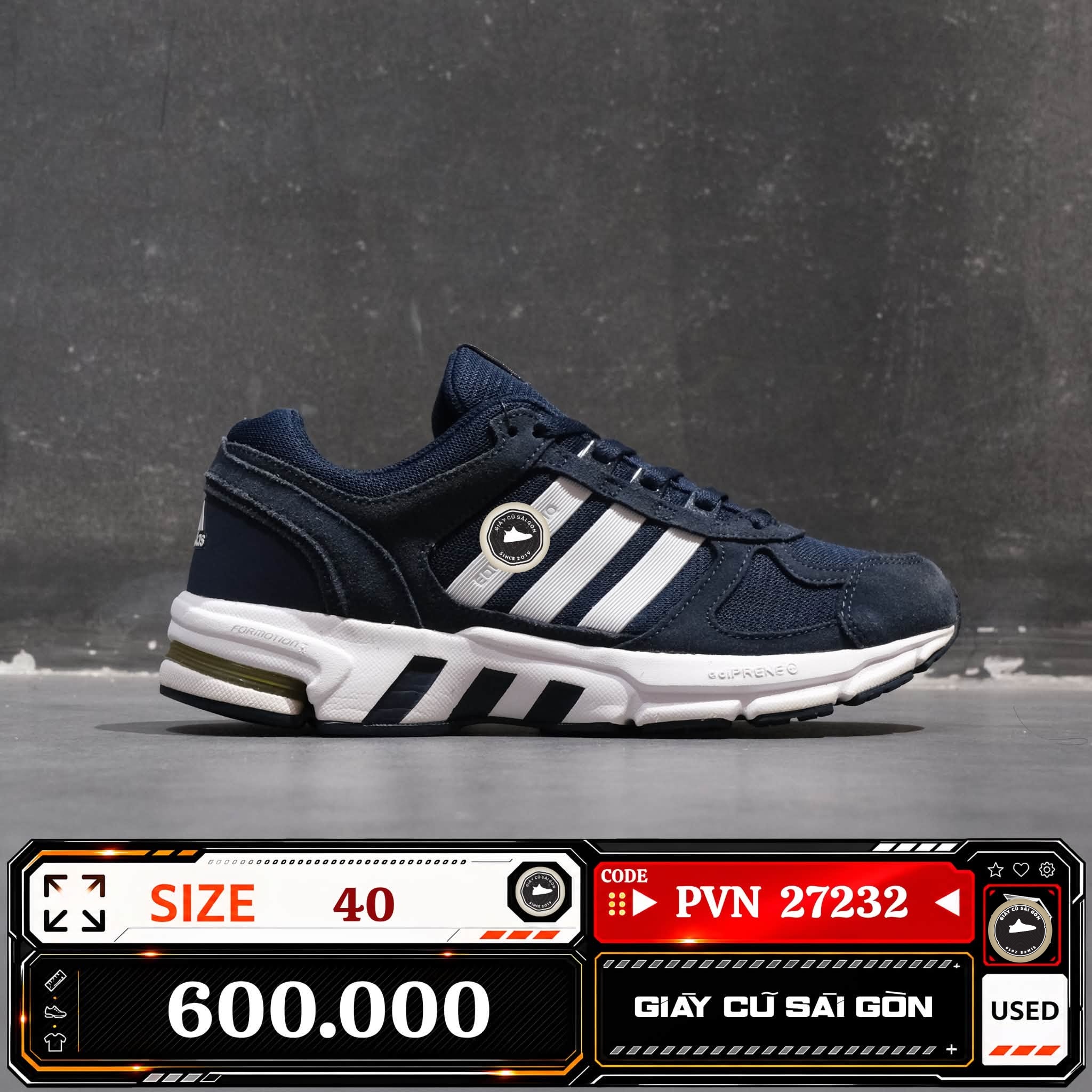 Adidas Equipment 10 Collegiate Navy Cloud White EF1389 Cũ Size 40 | Giày Cũ Sài Gòn | PVN27232