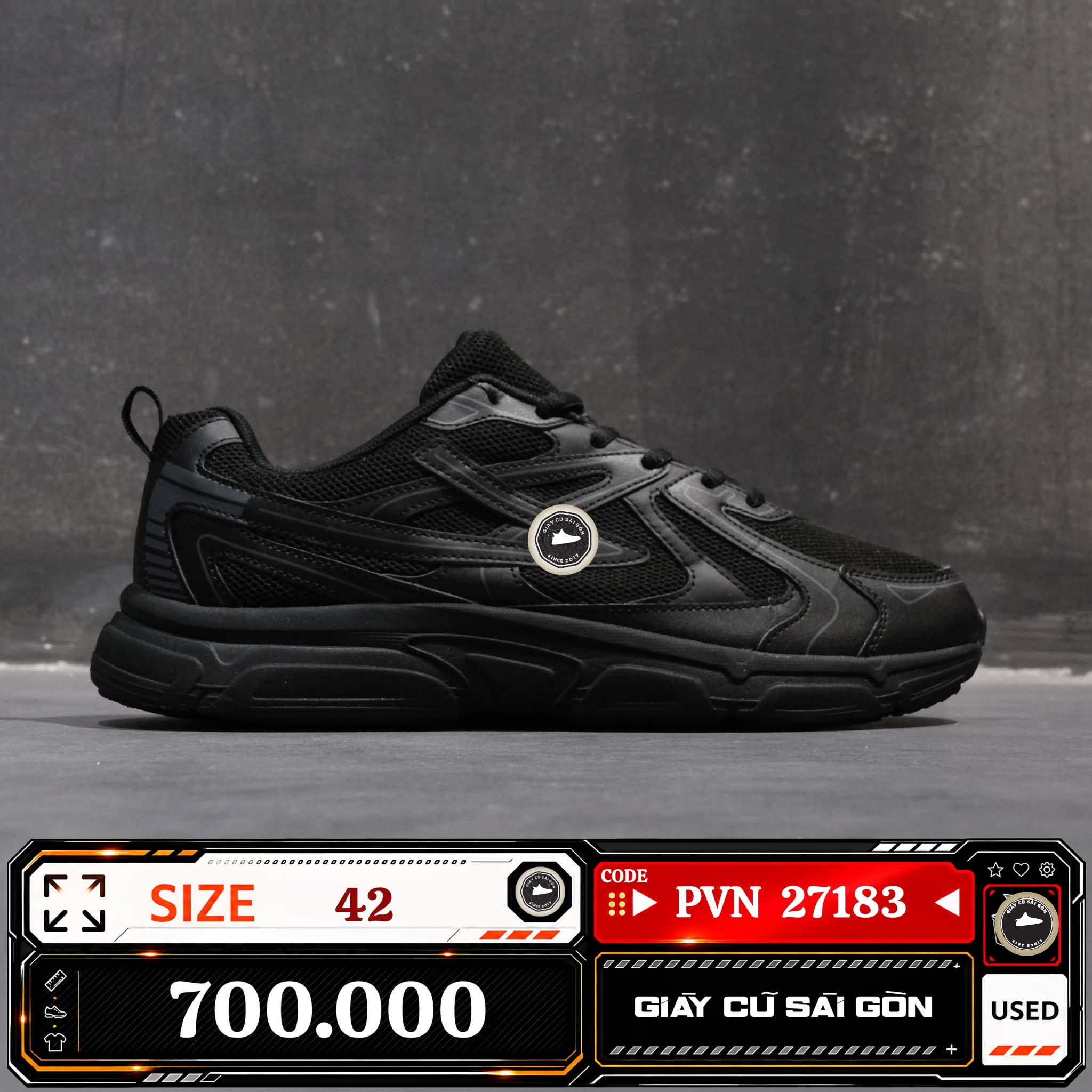 Fila Neuron 5 Nucleus Triple Black 1RM03005H-001 Cũ Size 42 | Giày Cũ Sài Gòn | PVN27183