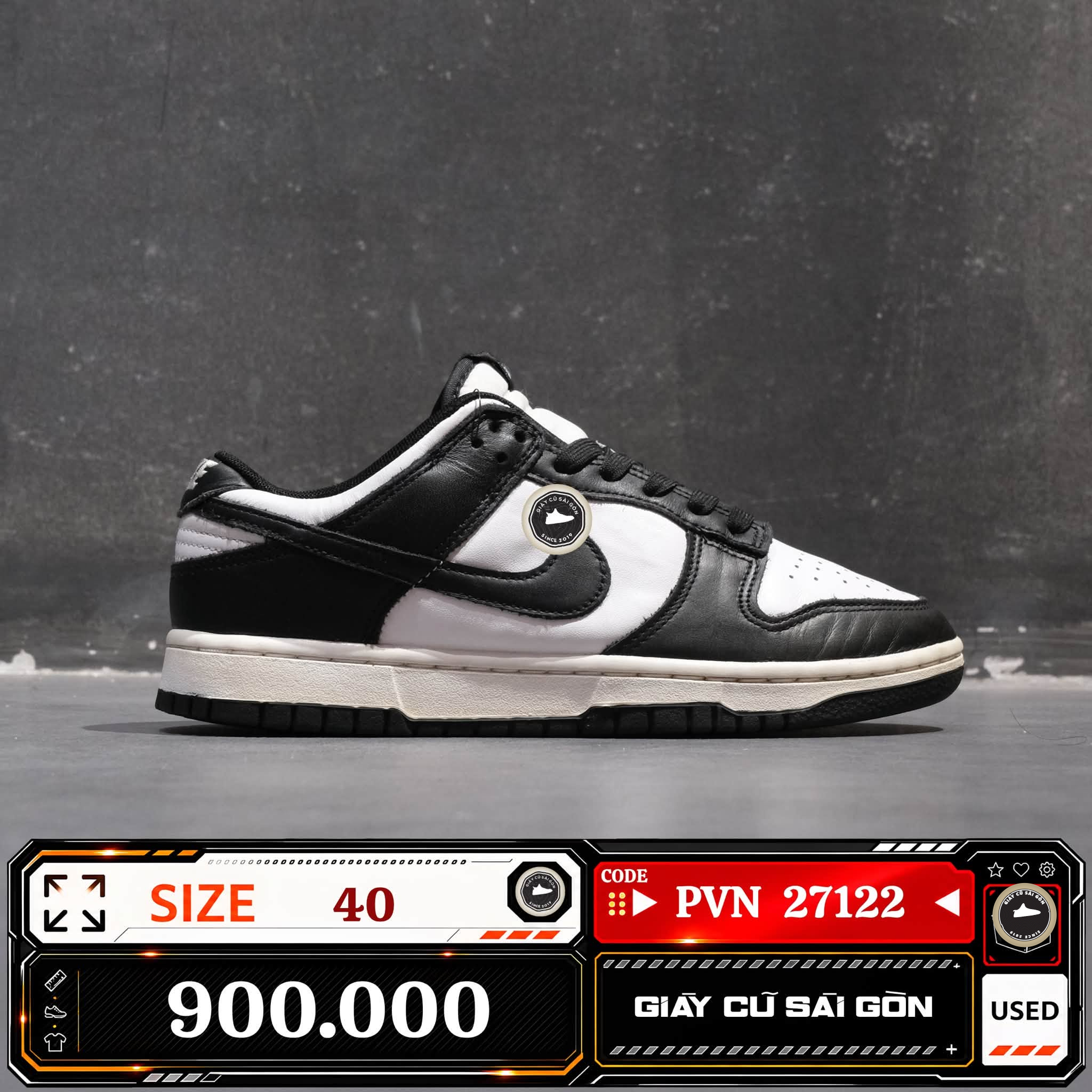 Nike Dunk Low Retro White Black DD1391-100 Cũ Size 40 | Giày Cũ Sài Gòn | PVN27122