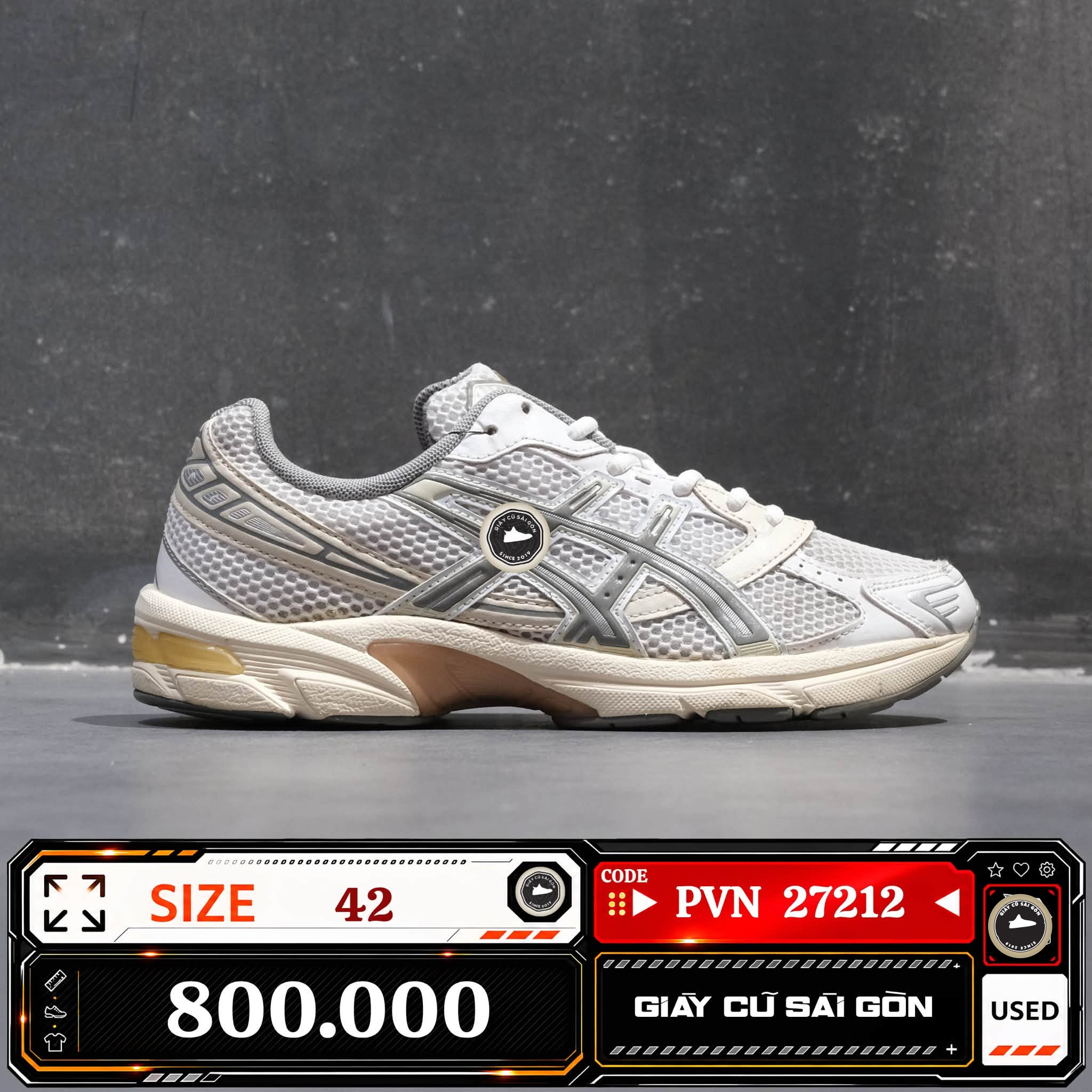 Asics Gel 1130 White Pure Silver 1201A256 1201A2-56 Cũ Size 42 | Giày Cũ Sài Gòn | PVN27212