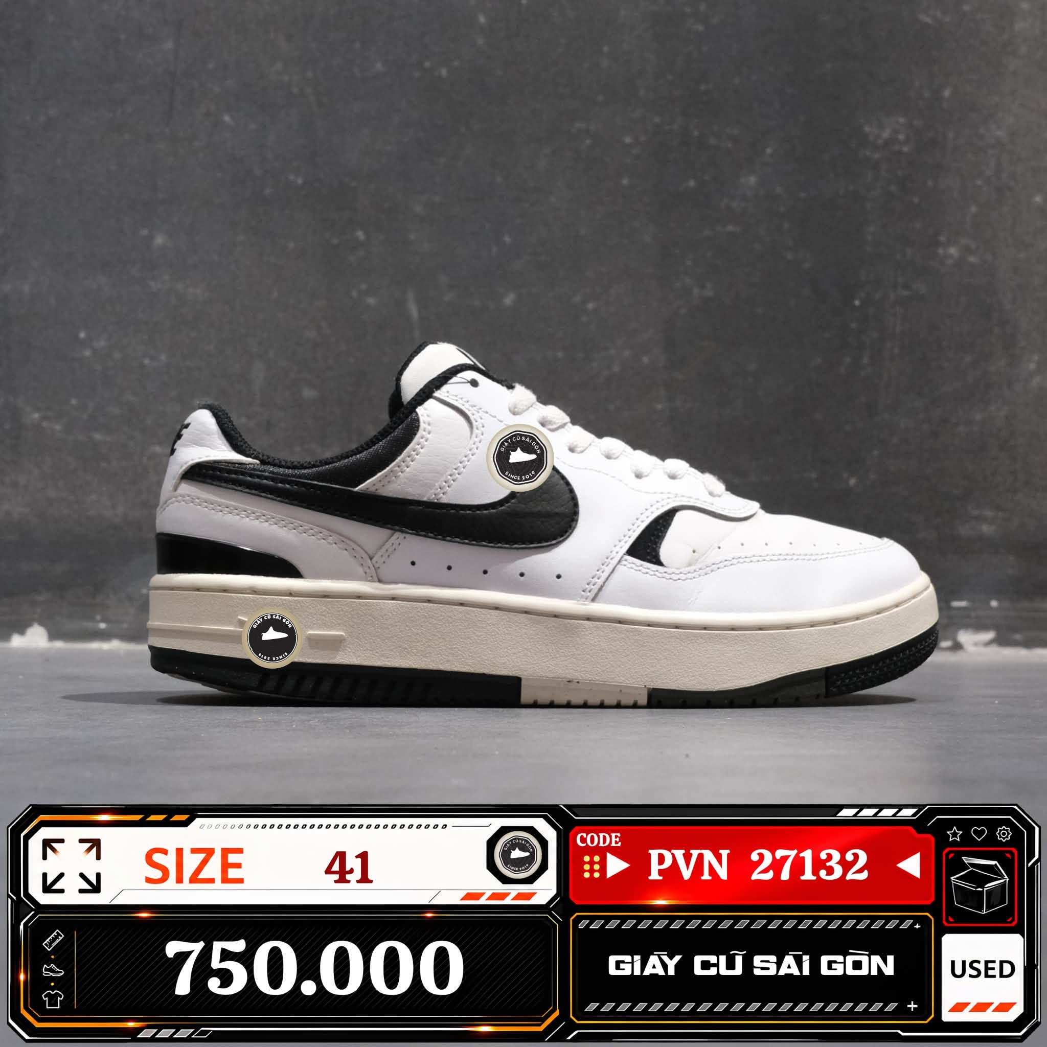 Nike Gamma Force White Black DX9176-100 Cũ Size 41 | Giày Cũ Sài Gòn
