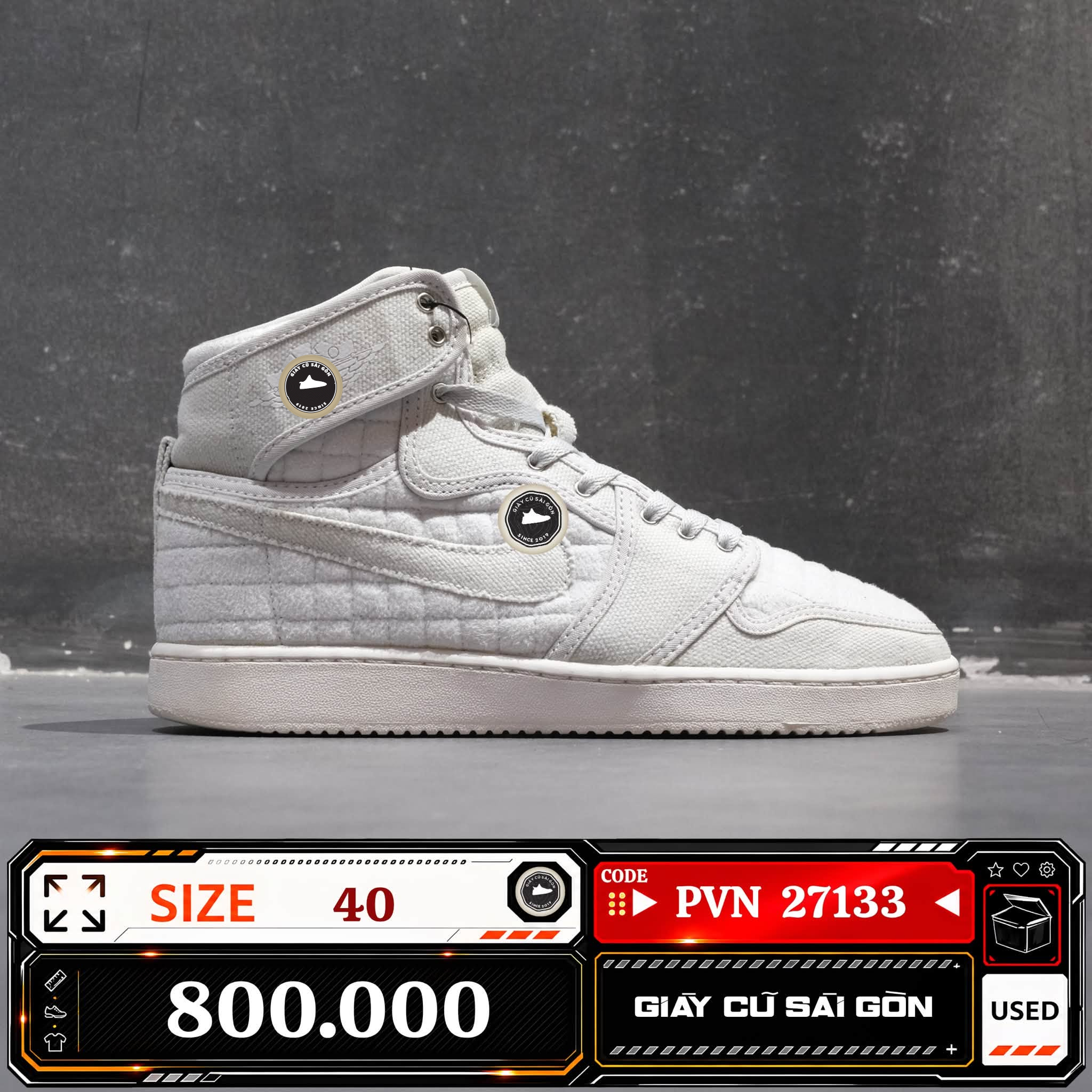 Air Jordan 1 Retro Ko High Pure Platinum 638471-004 Cũ Size 40 | Giày Cũ Sài Gòn