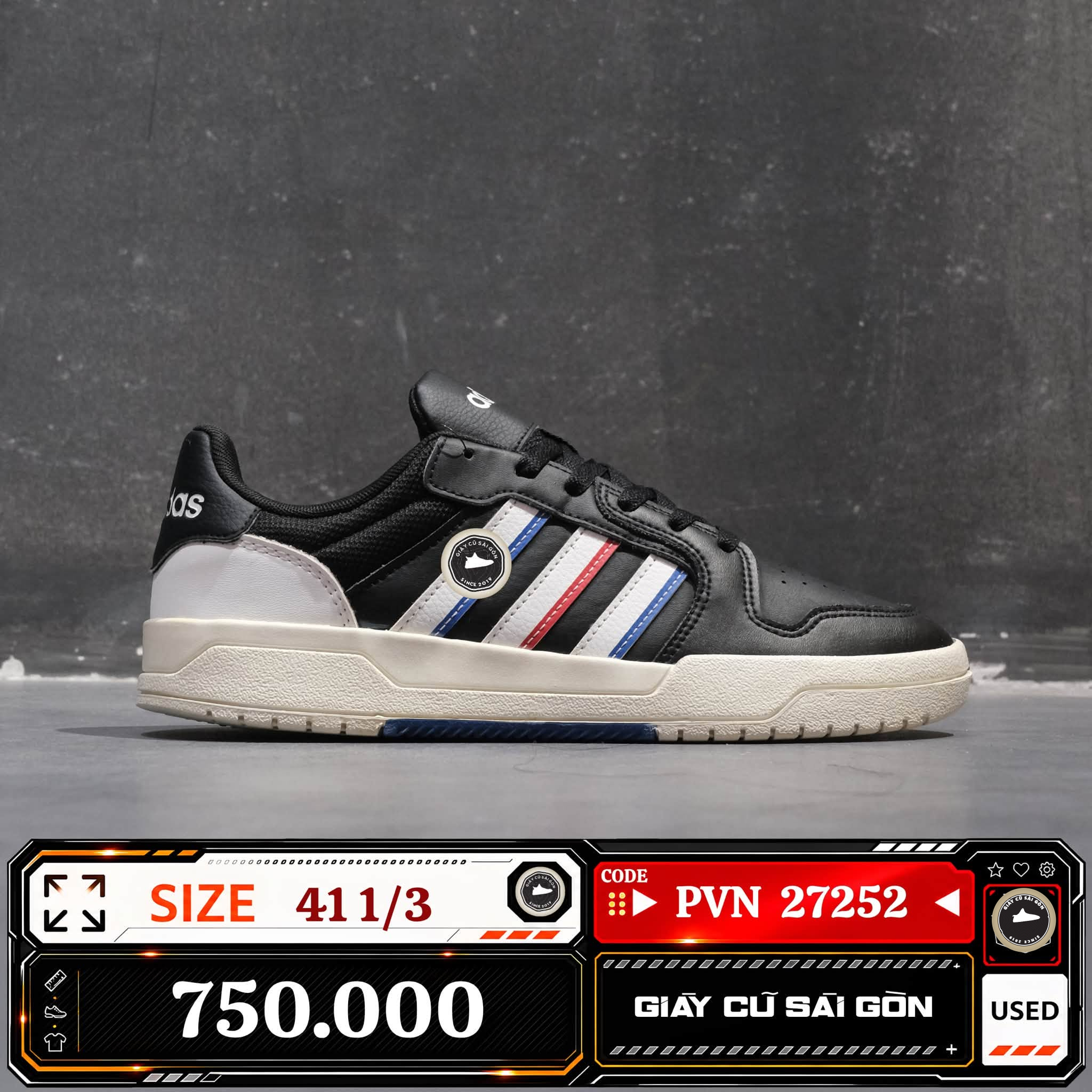 Adidas Entrap Core Black Cloud White Vivid Red FY6076 Cũ Size 41 1/3 | Giày Cũ Sài Gòn | PVN27252