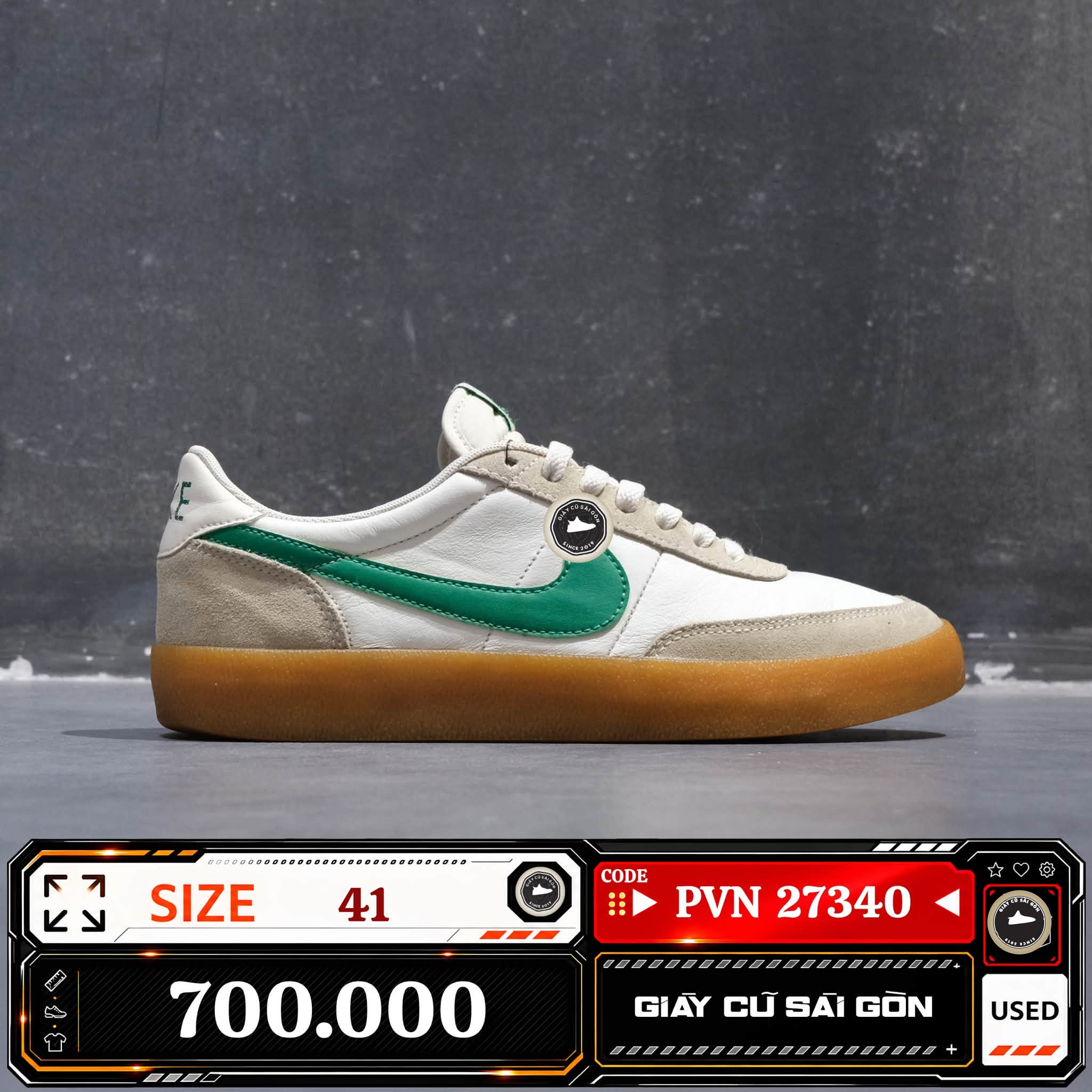 Nike Killshot 2 Leather Sail Lucid Green 432997-111 Cũ Size 41 | Giày Cũ Sài Gòn | PVN27340