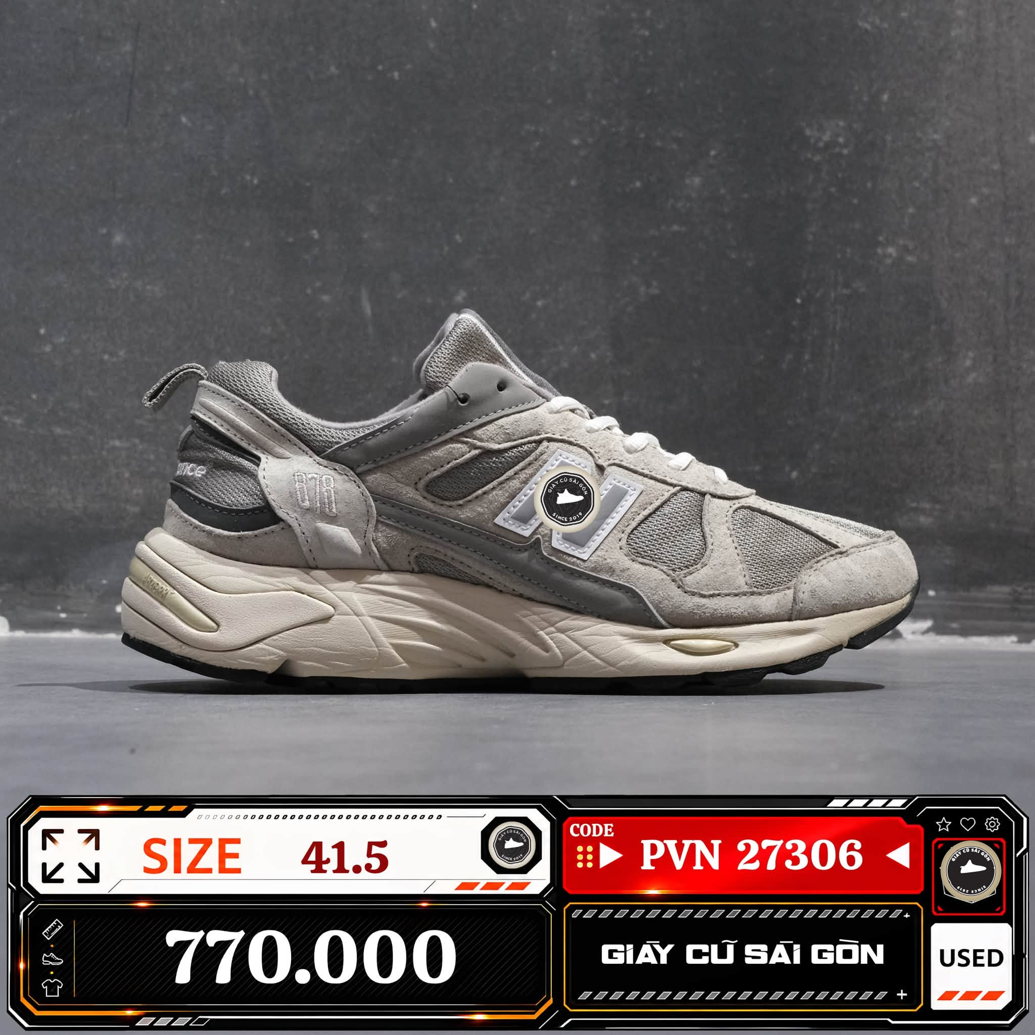 New Balance 878 Grey CM878MC1 CM878M-C1 Cũ Size 41.5 | Giày Cũ Sài Gòn PVN27306