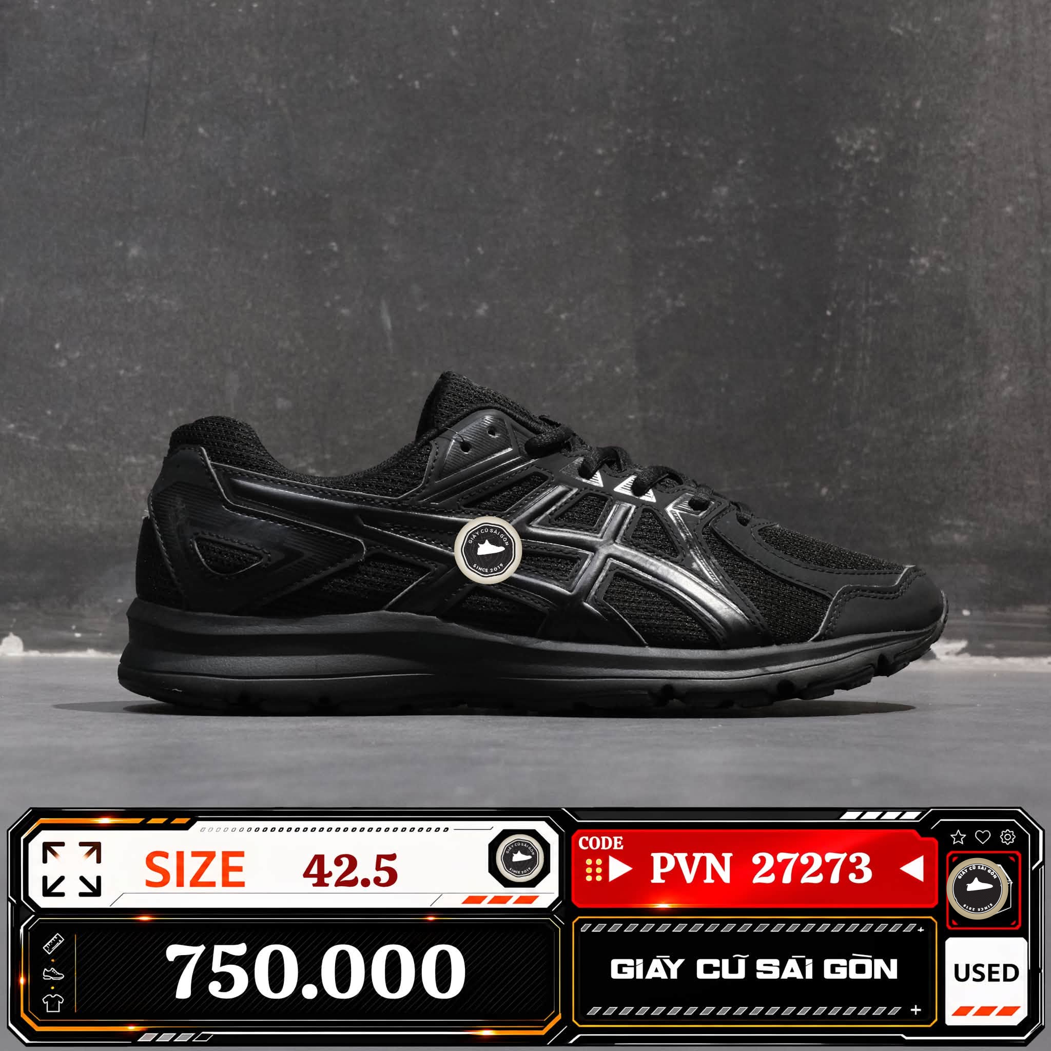 Asics Jolt 4 Extra Wide Black 1011C089 1011C0-89 Cũ Size 42.5 | Giày Cũ Sài Gòn | PVN27273