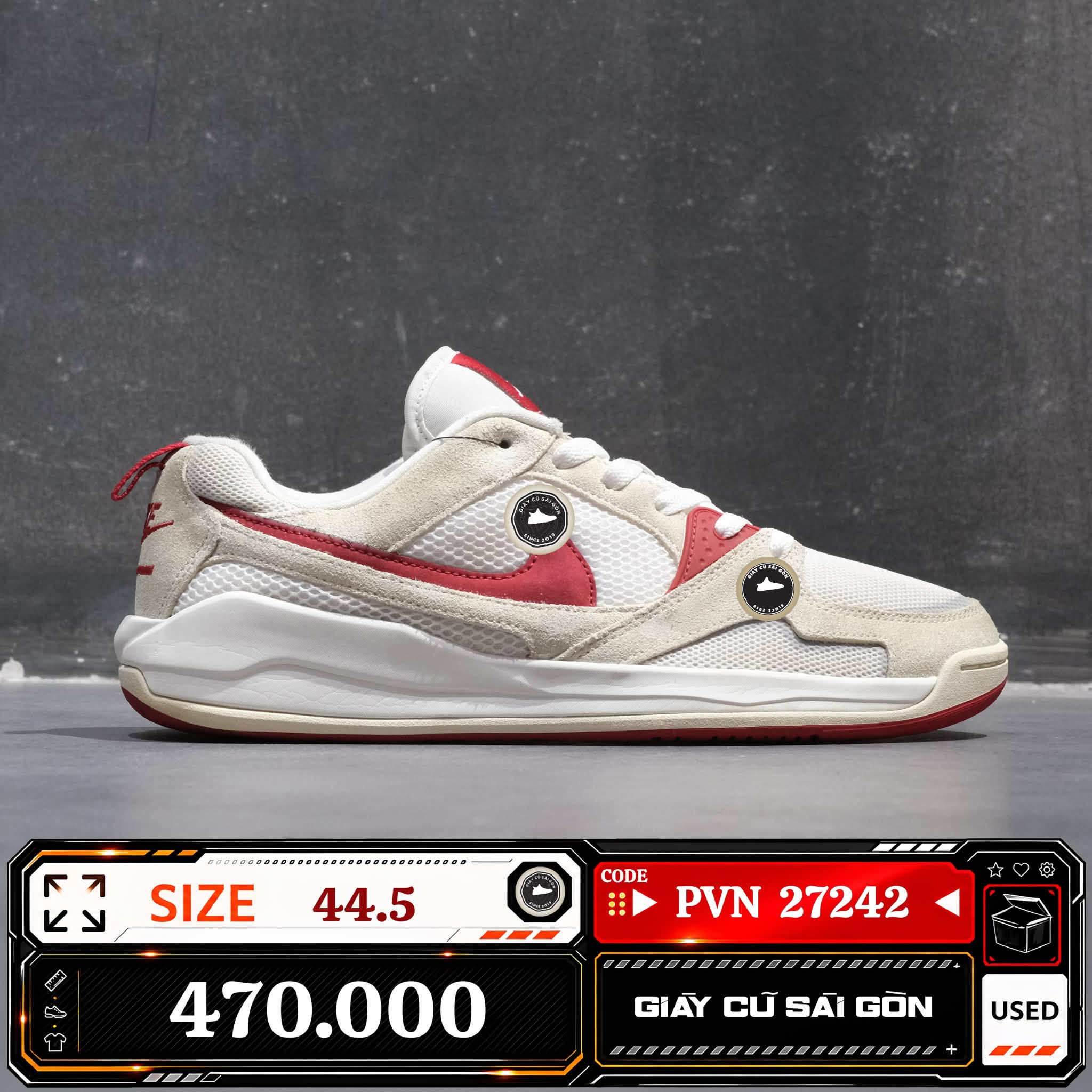 Jordan Stadium 90 White Gym Red HJ6777-116 Cũ Size 44.5 | Giày Cũ Sài Gòn