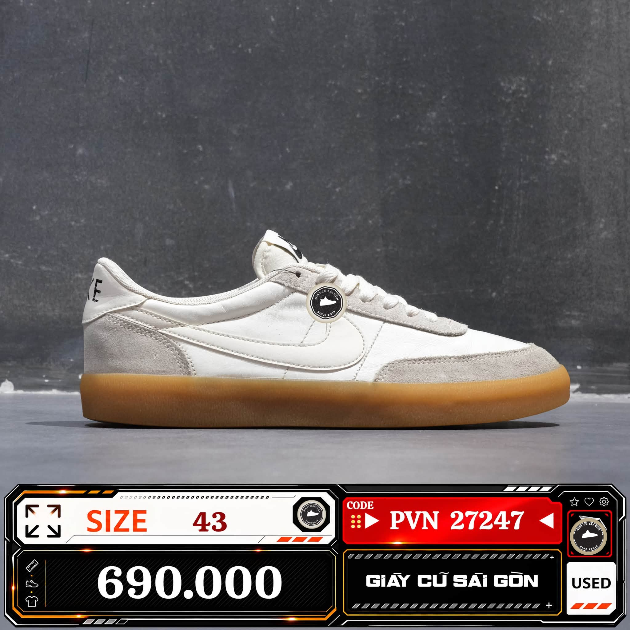 Nike Killshot 2 Leather Sail Gum Yellow 432997-128 Cũ Size 43 | Giày Cũ Sài Gòn | PVN27247