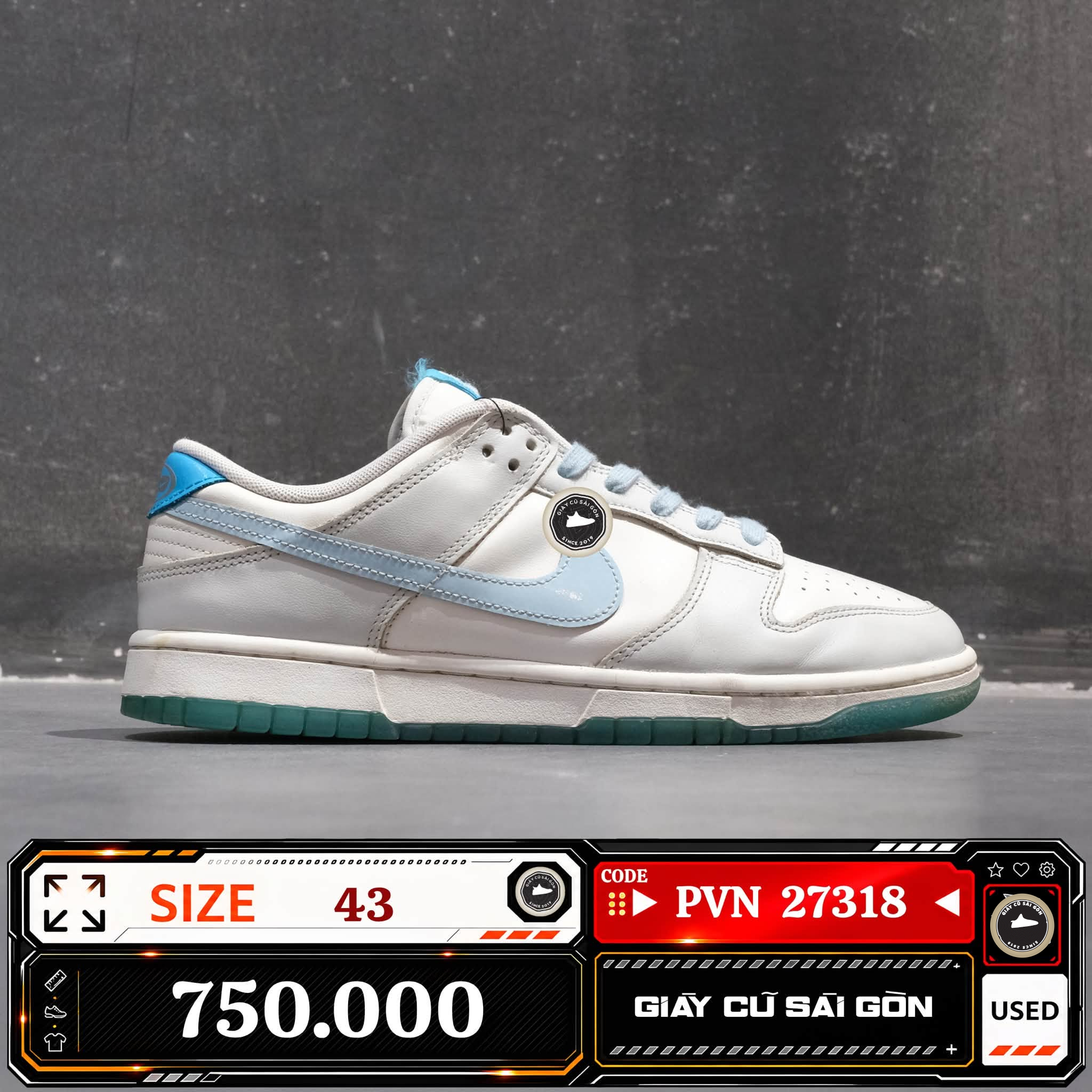 Nike Dunk Low '520 Pack Ocean Bliss' FN3433-141 Cũ Size 43 | Giày Cũ Sài Gòn | PVN27318