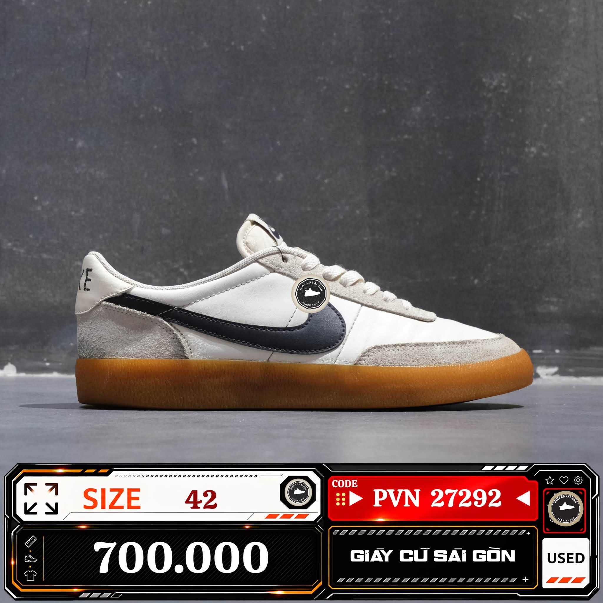 Nike Killshot 2 Leather Sail Oil Grey Gum 432997-121 Cũ Size 42 | Giày Cũ Sài Gòn | PVN27292