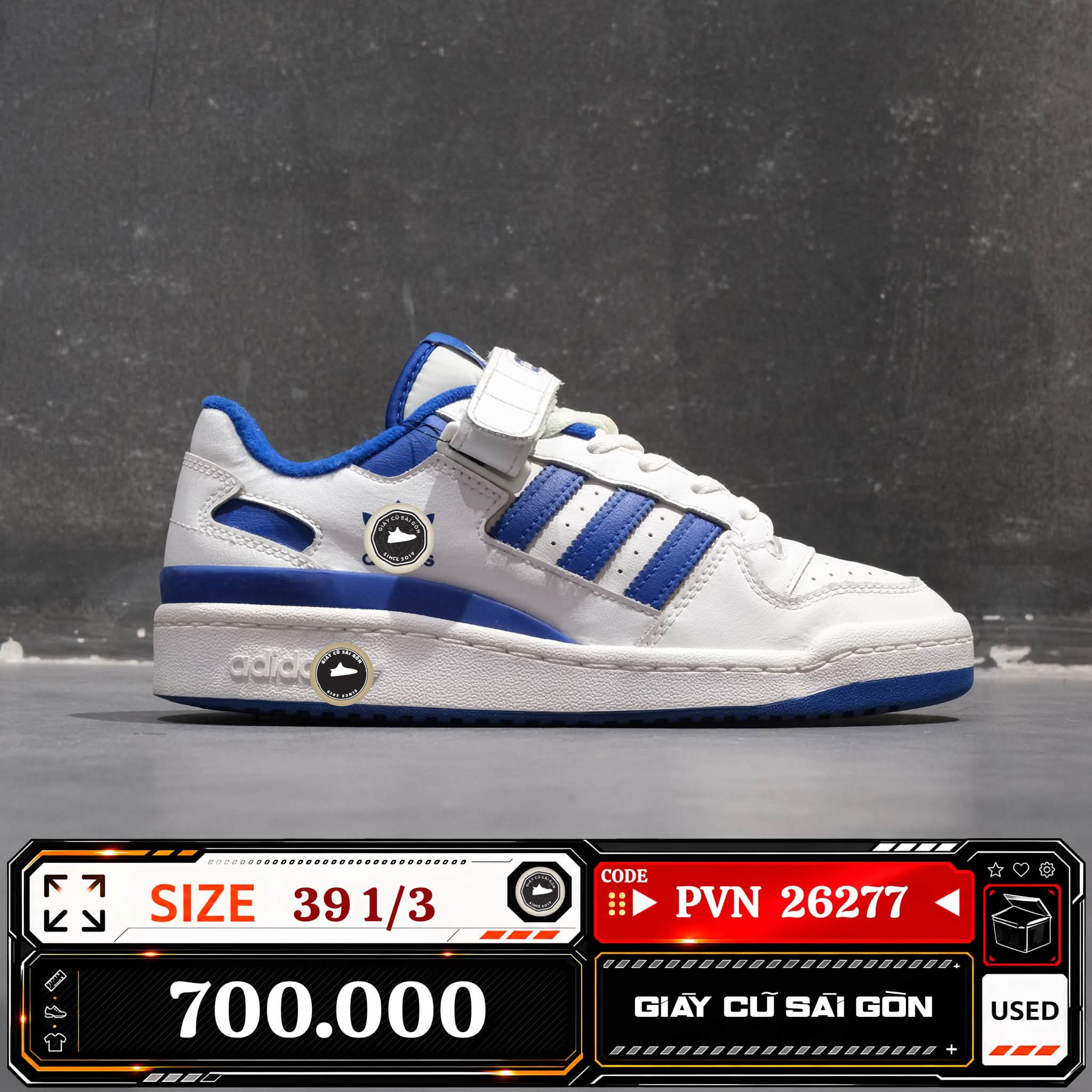Adidas Originals Forum Low Cloud White Royal Blue | FY7756 Cũ Size 39 1/3 | Giày Cũ Sài Gòn | PVN 26277