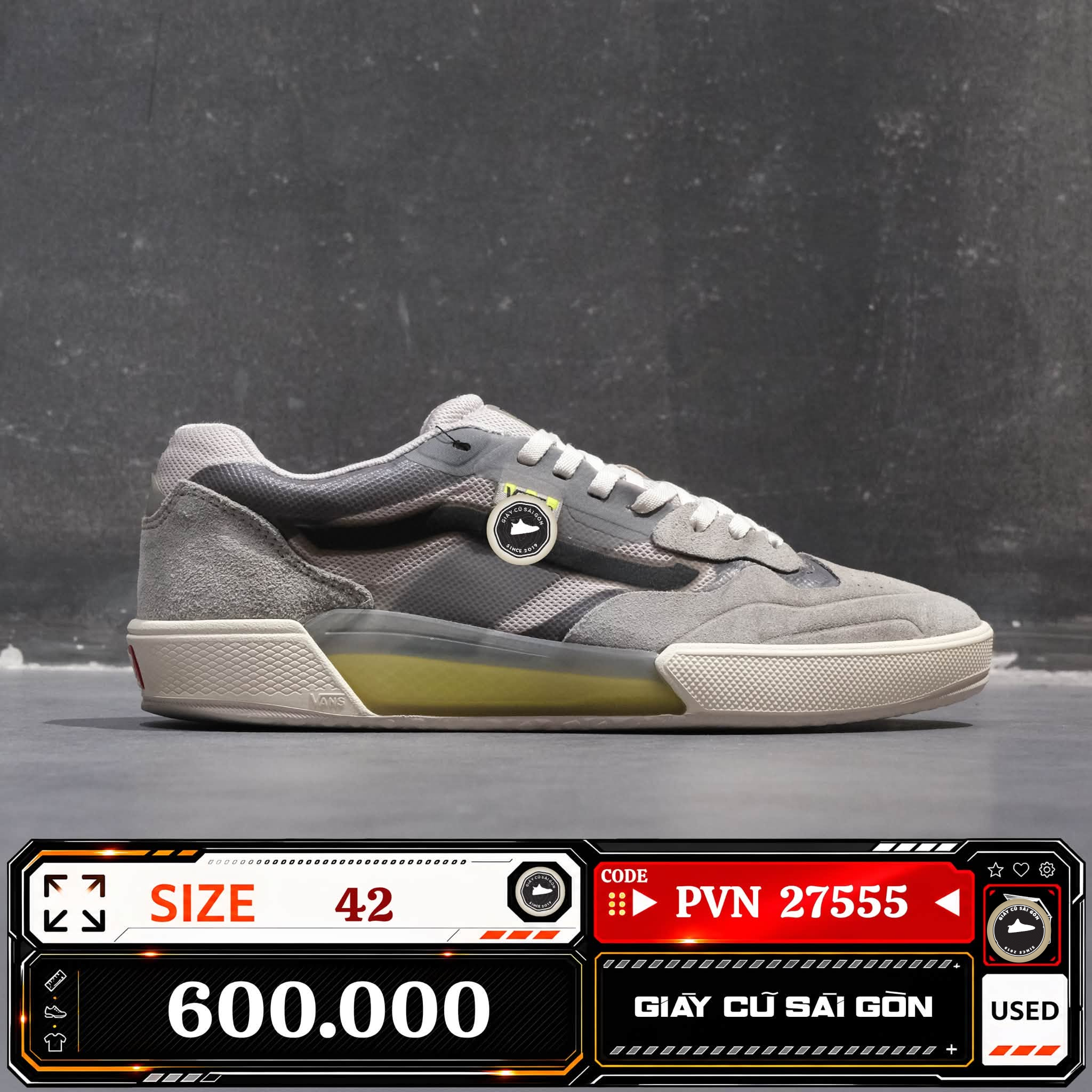Vans Wayvee 'lucid Grey Blazing Yellow' | VN0A5JIAAPV Cũ Size 42 | Giày Cũ Sài Gòn | PVN 27555