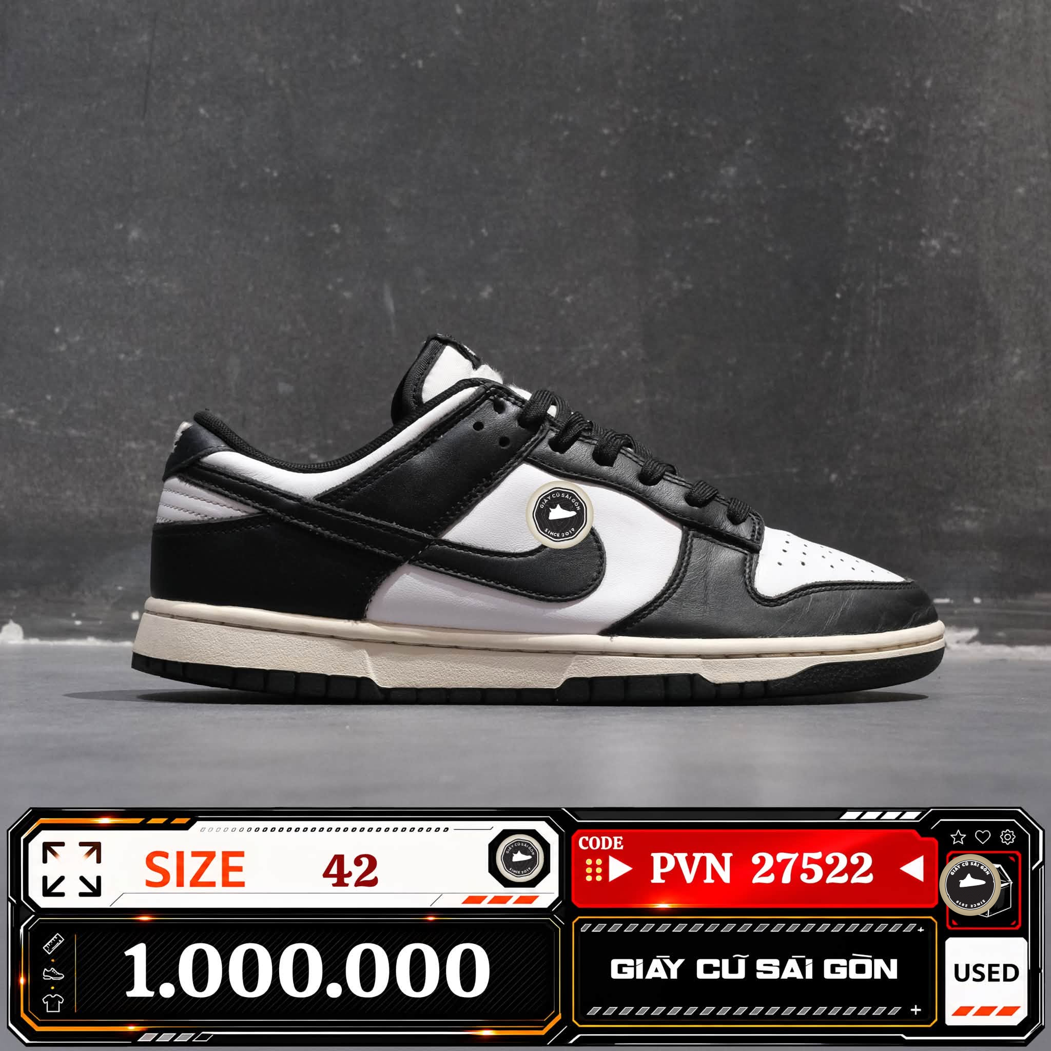 Nike Dunk Low Retro White Black | DD1391-100 Cũ Size 42 | Giày Cũ Sài Gòn | PVN 27522