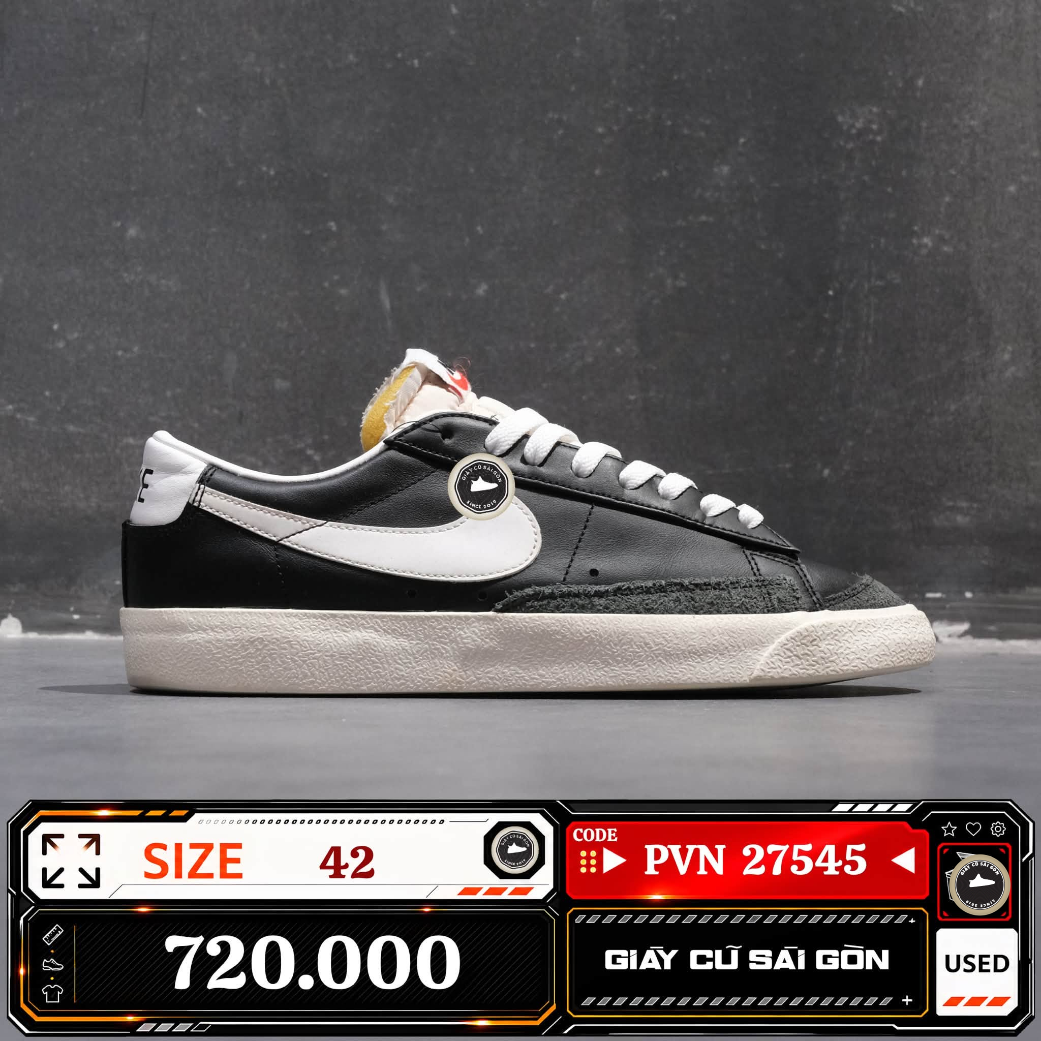 Nike Blazer Low '77 Vintage | DA6364-001 Cũ Size 42 | Giày Cũ Sài Gòn | PVN 27545