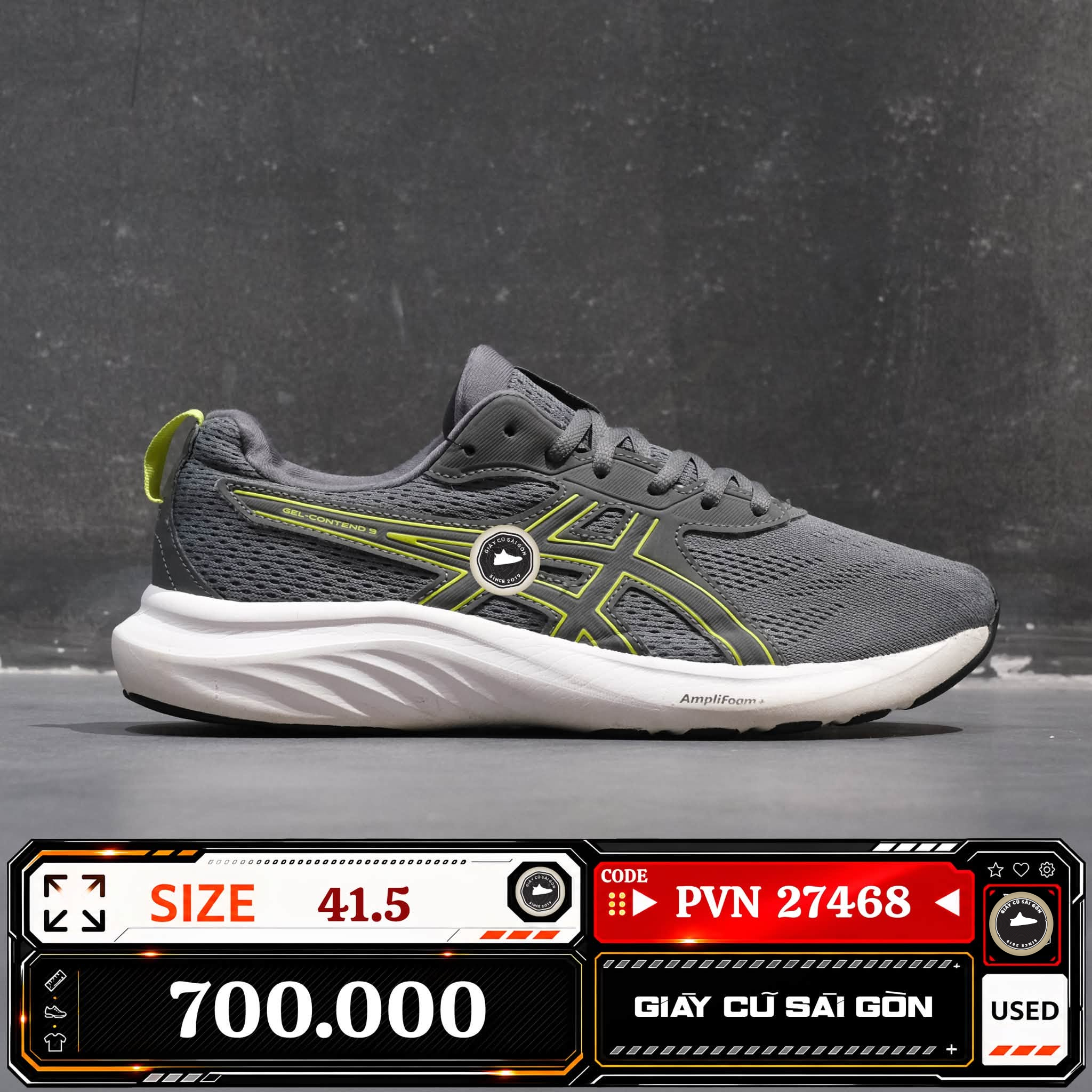 Asics Gel Contend 9 Extra Wide 1011B882 | 1011B8-82 Cũ Size 41.5 | Giày Cũ Sài Gòn | PVN 27468