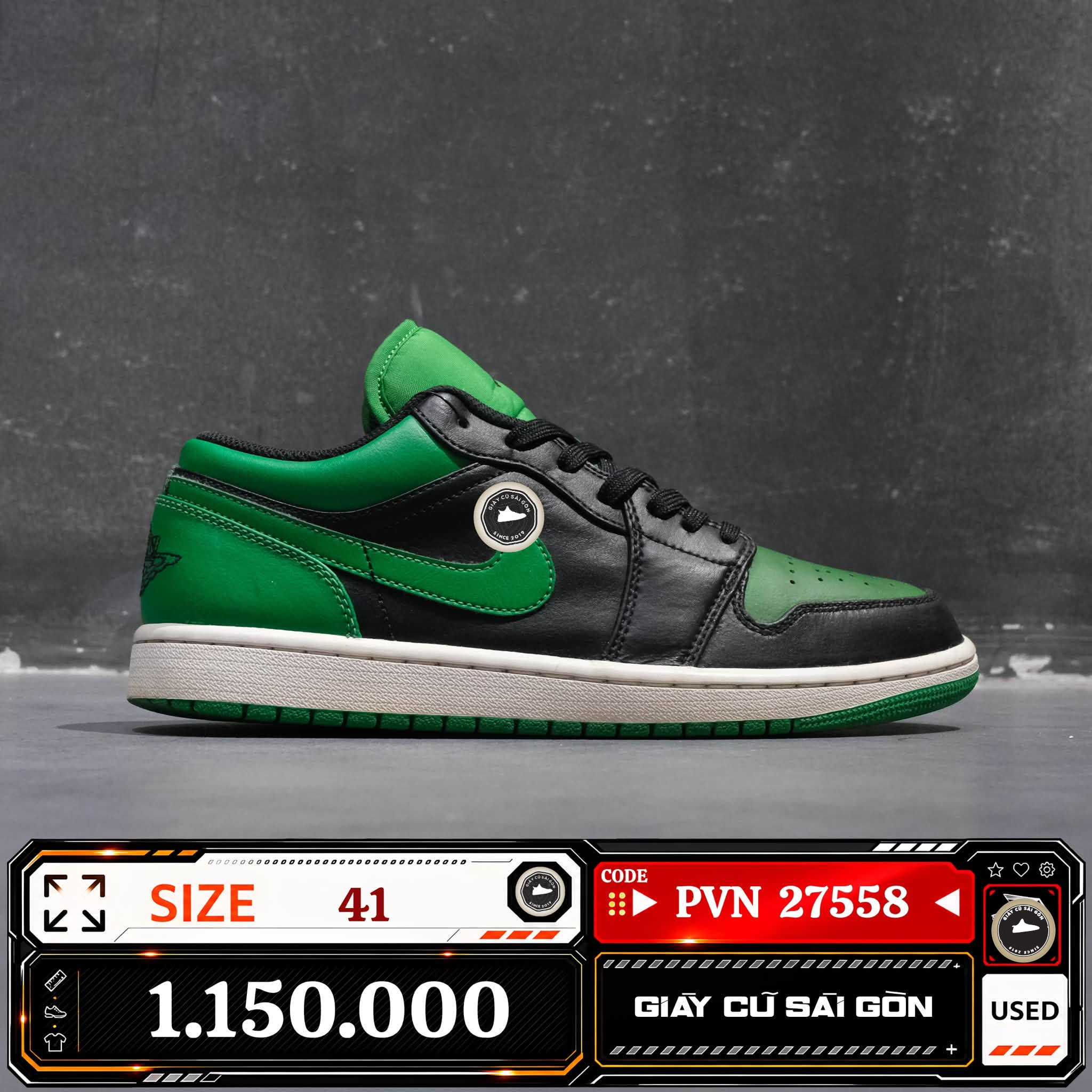 Air Jordan 1 Low 'lucky Green' | 553558-065 Cũ Size 41 | Giày Cũ Sài Gòn | PVN 27558